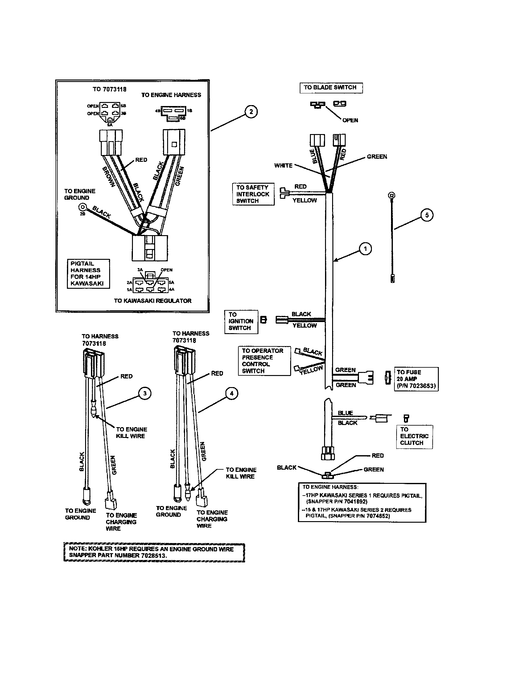 Snapper SPA480-SERIES 1-2 electrical wiring (manual start) diagram