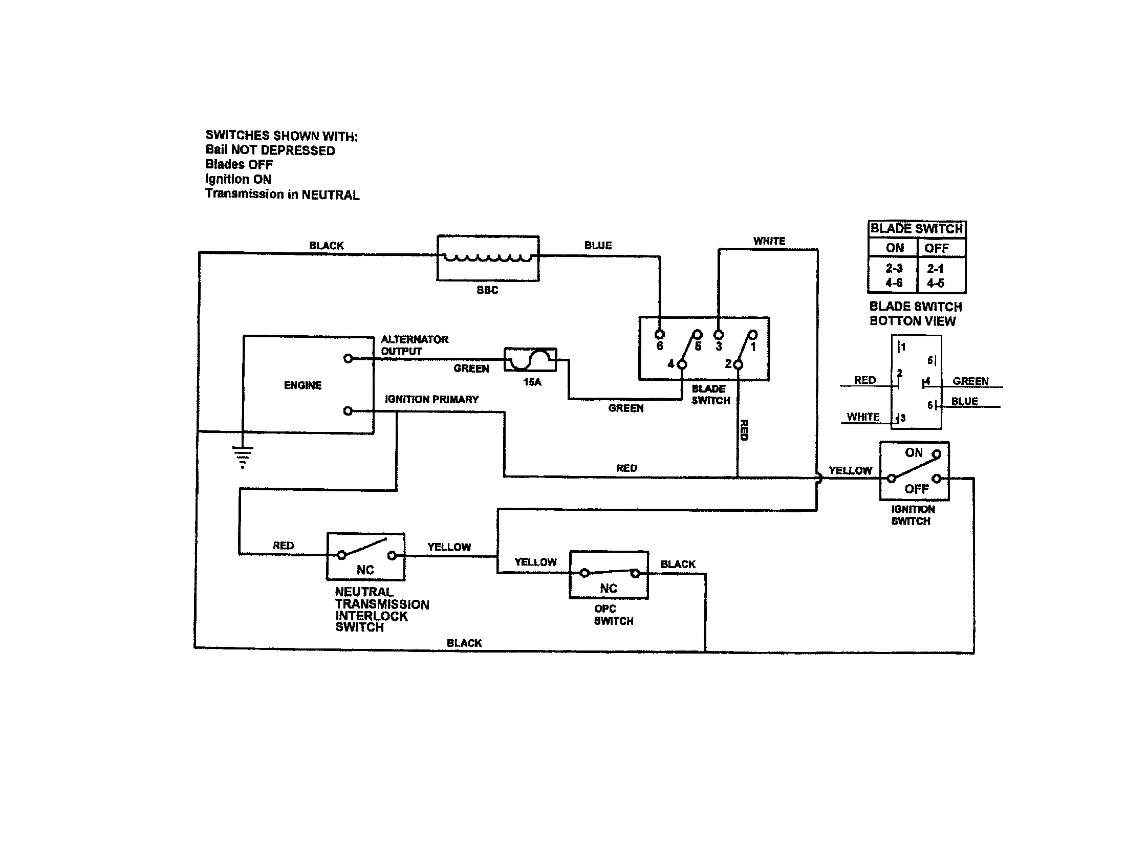 Snapper SPA480-SERIES 1-2 wiring schematic (manual start) diagram