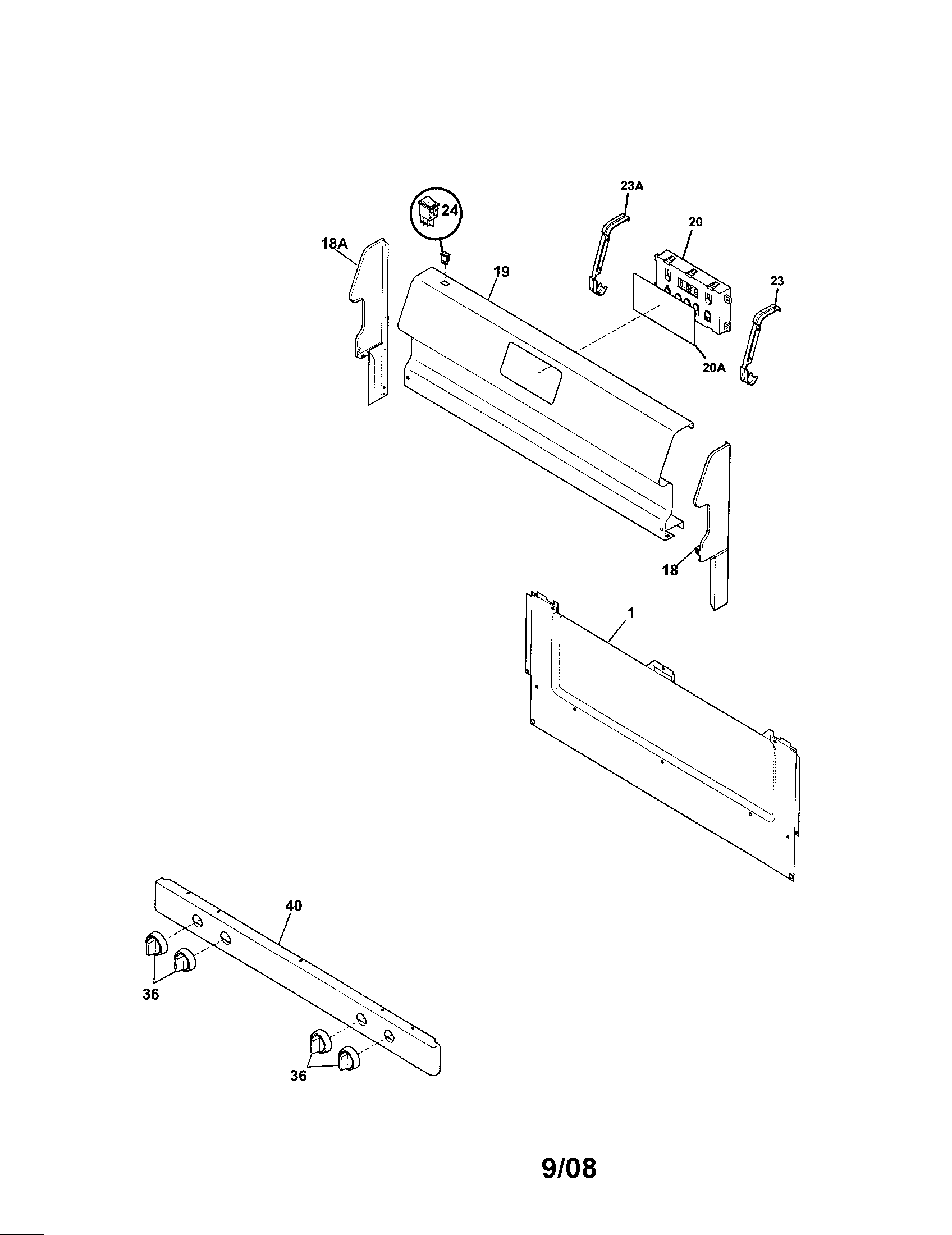 Kenmore 79070300701 backguard diagram