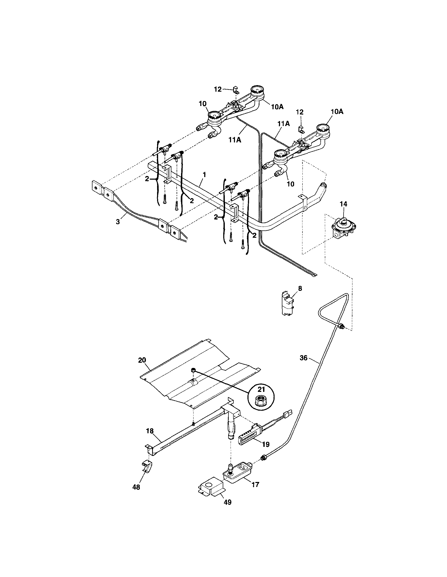 Kenmore 79070300701 burner diagram