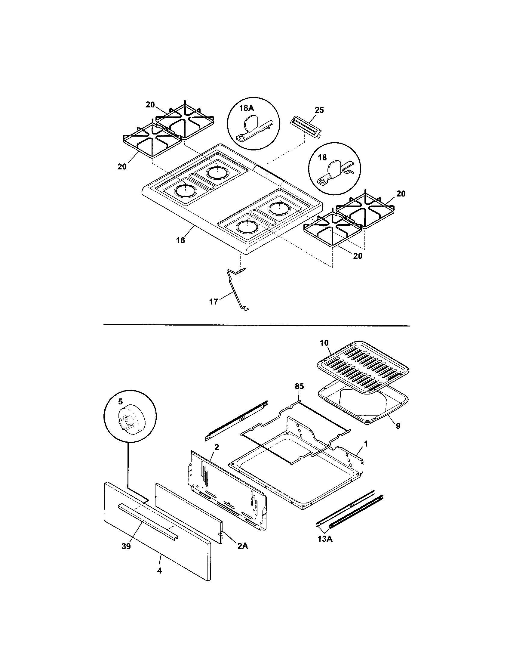 Kenmore 79070300701 top/drawer diagram