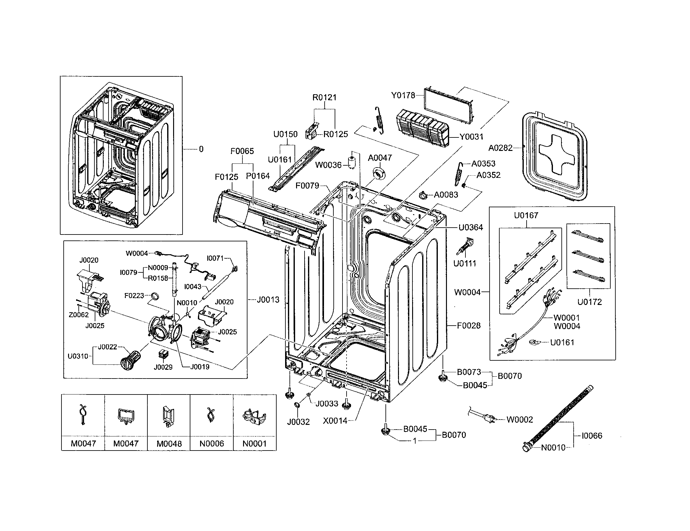 Samsung WF438AAR/XAA frame and cover diagram