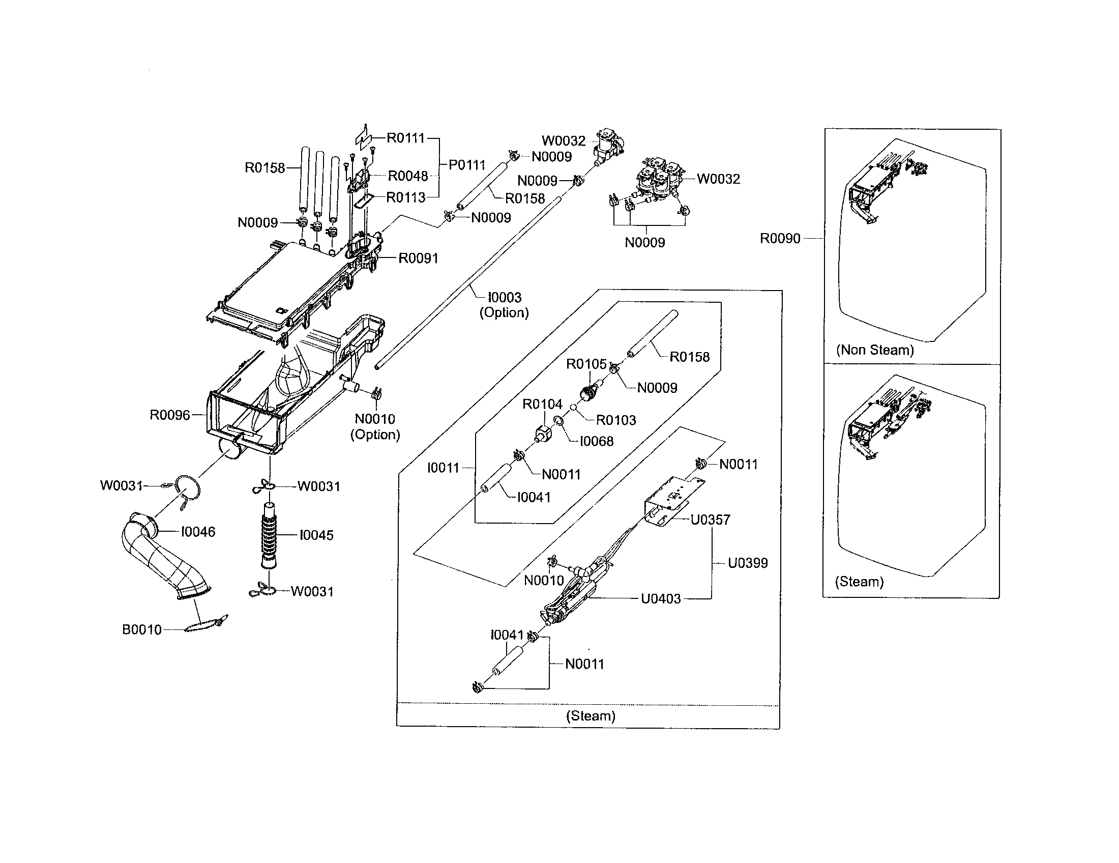 Samsung WF438AAR/XAA housing drawer diagram