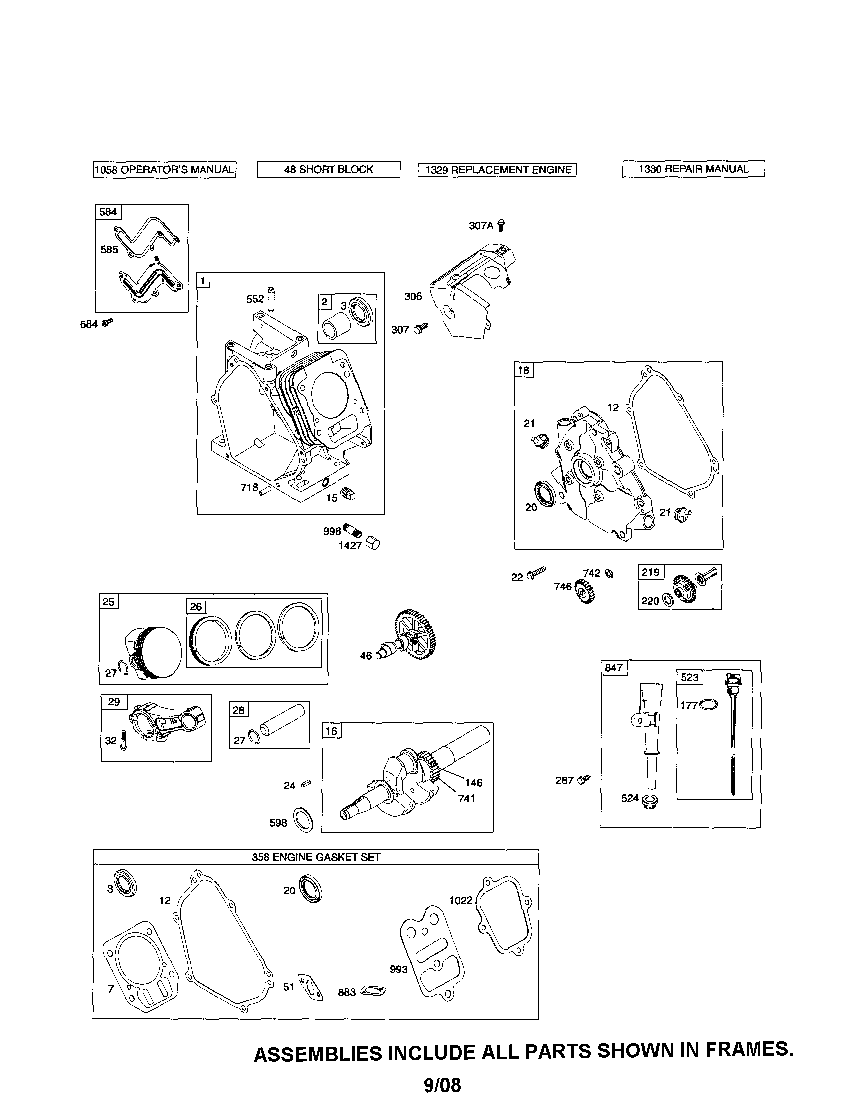 Craftsman 247889990 cylinder/crankshaft/crankcase diagram