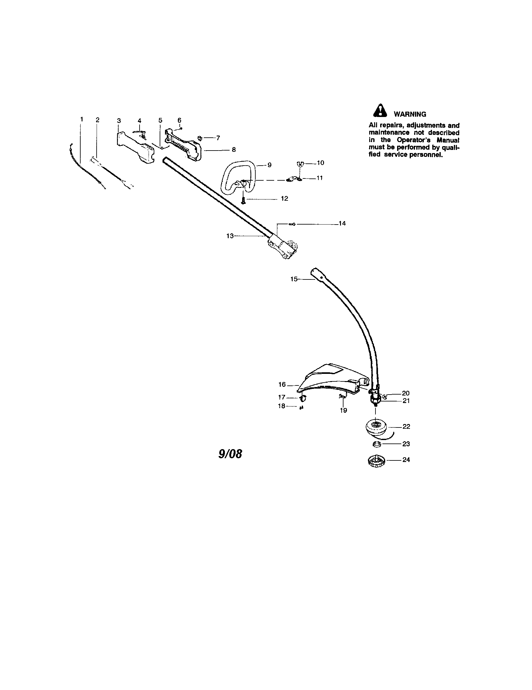 Craftsman 358795591 driveshaft/handle/shield diagram