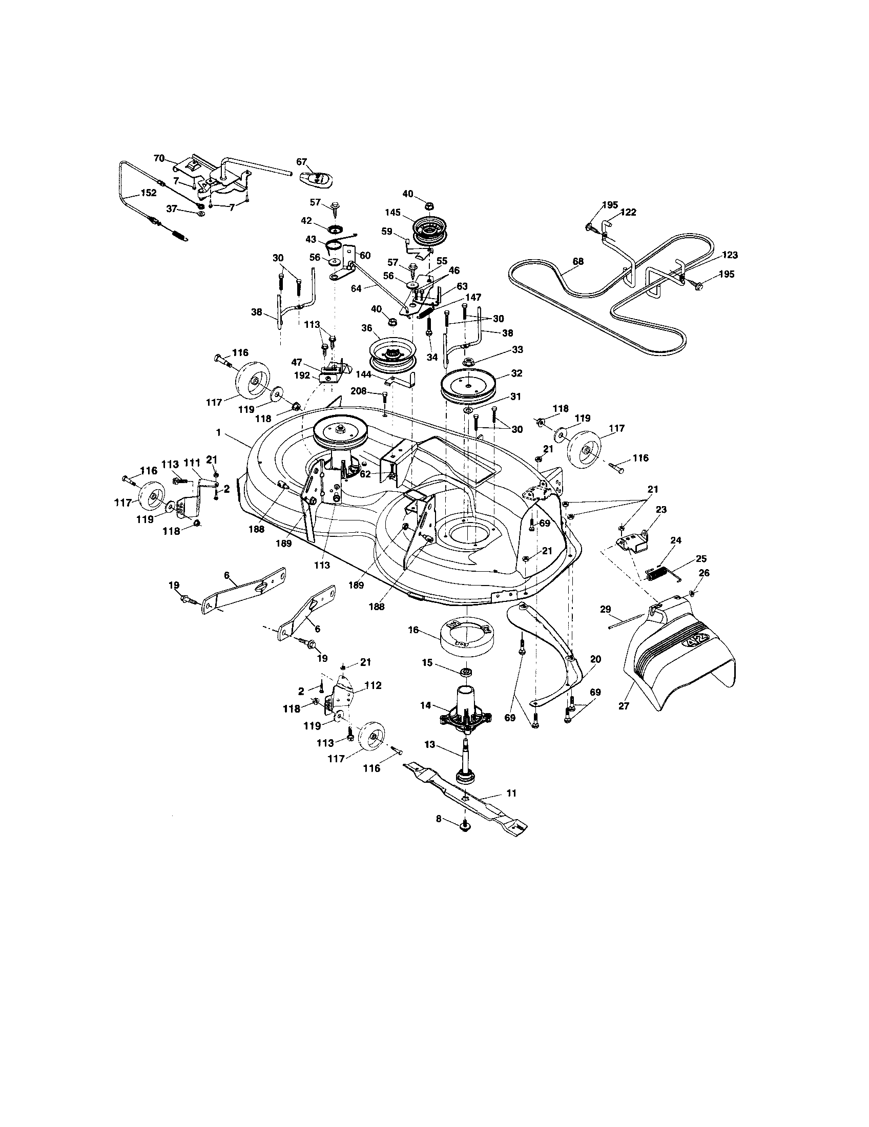 Craftsman 917253550 mower deck diagram