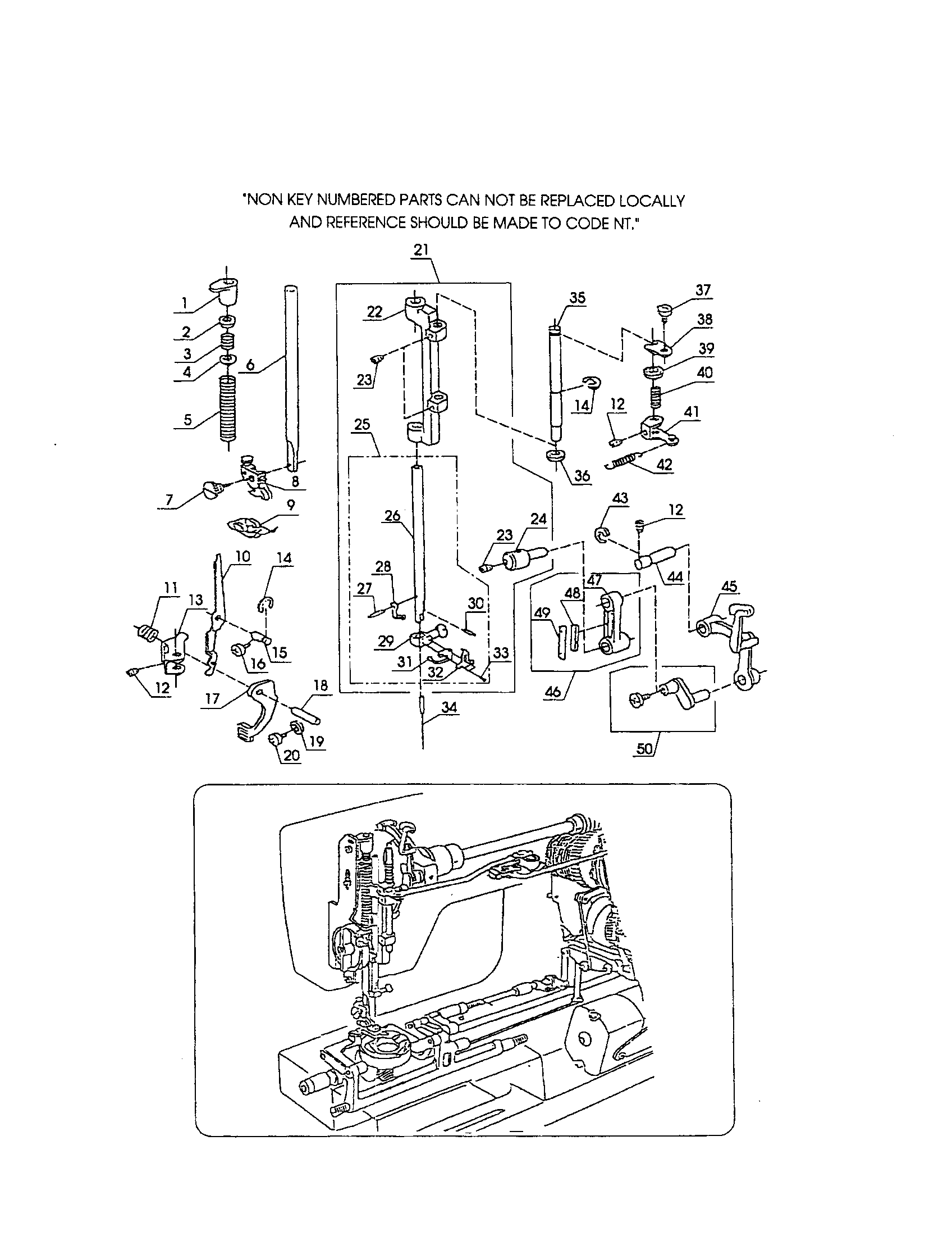Kenmore 38517526590 needle bar supporter diagram