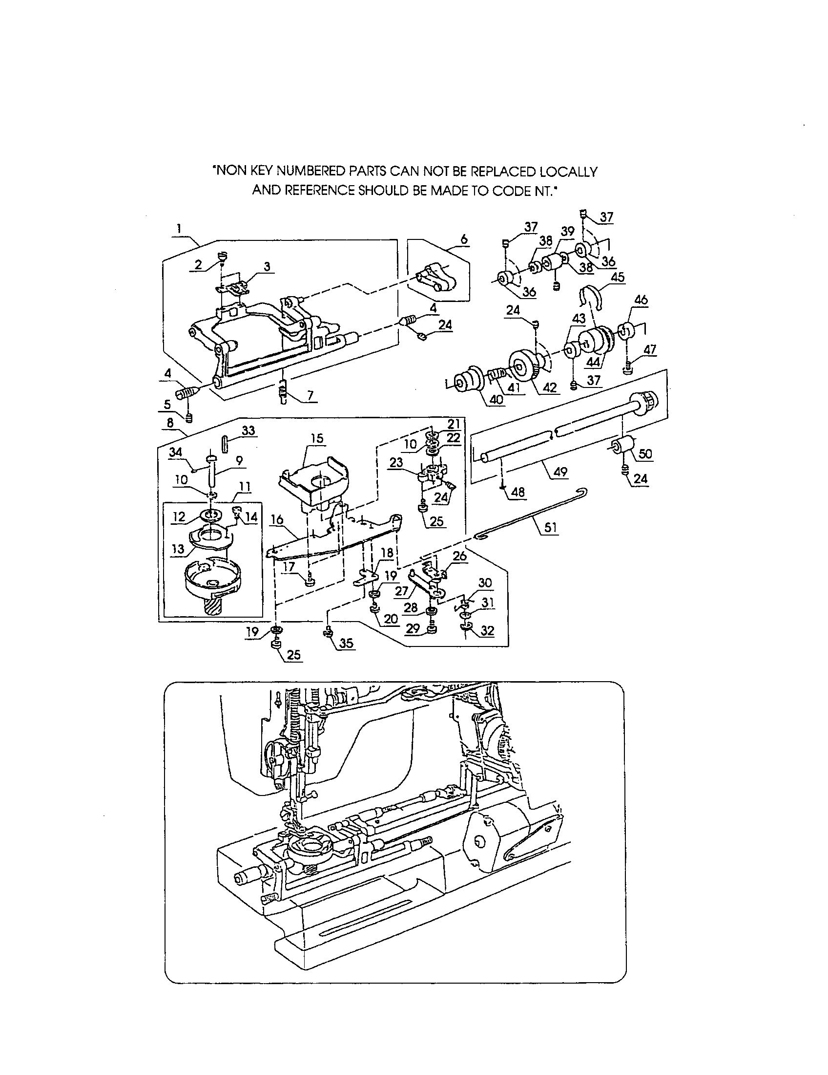 Kenmore 38517526590 shuttle/feed regulating shaft diagram