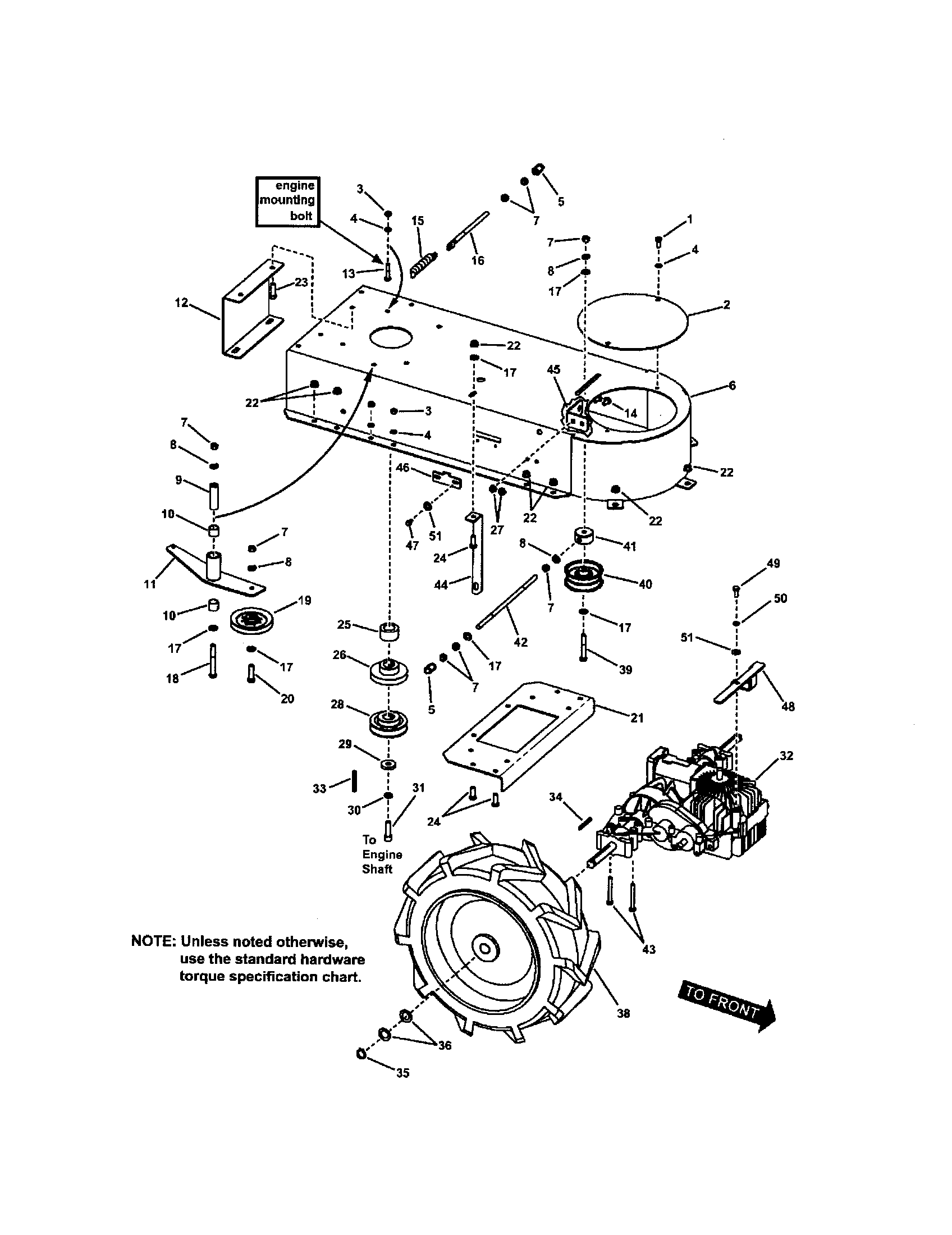 Snapper FB13250BS engine deck diagram