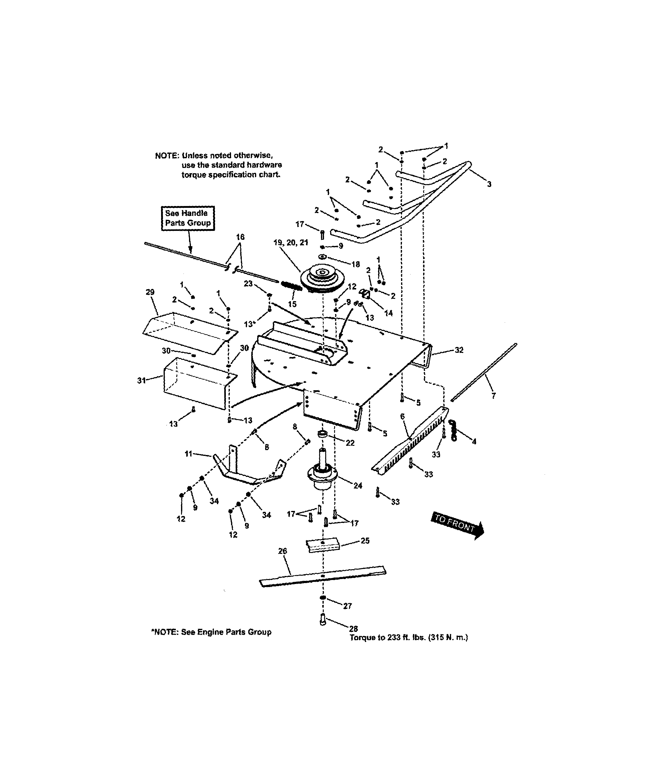 Snapper FB13250BS mower deck diagram