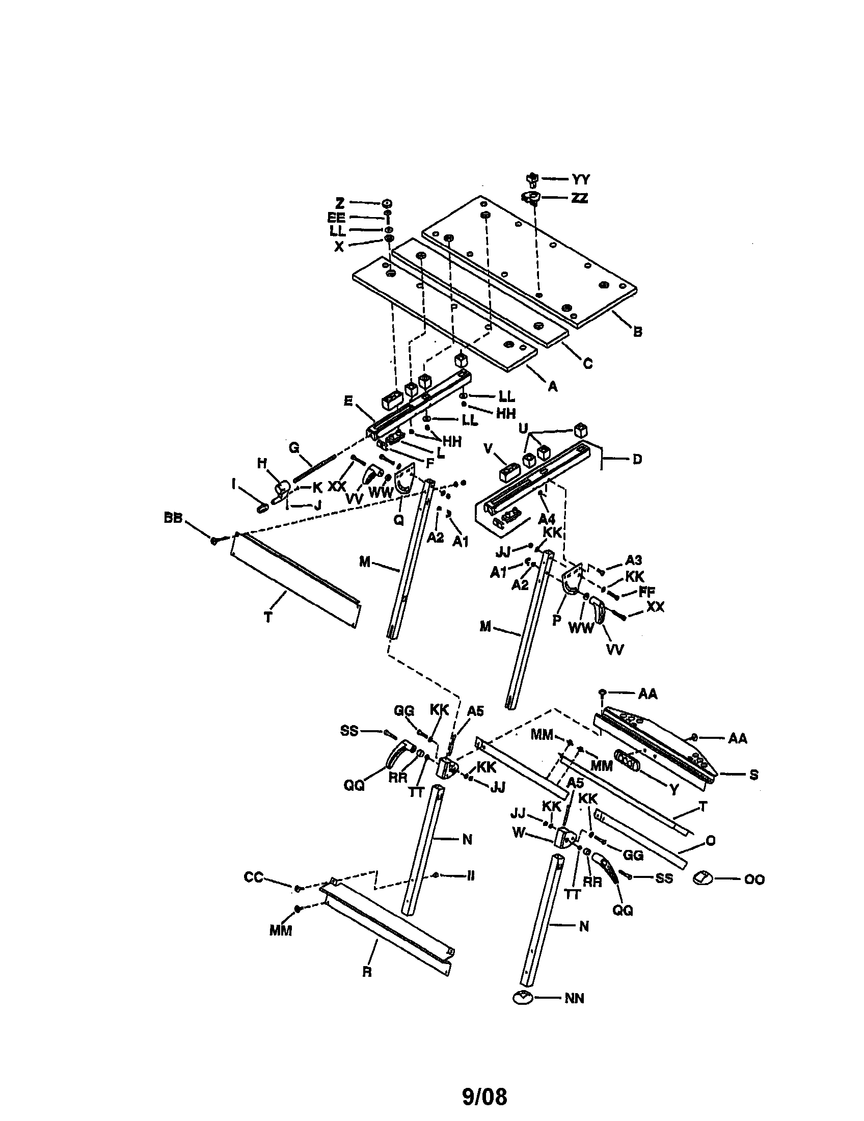 Craftsman 69565790 workbench diagram