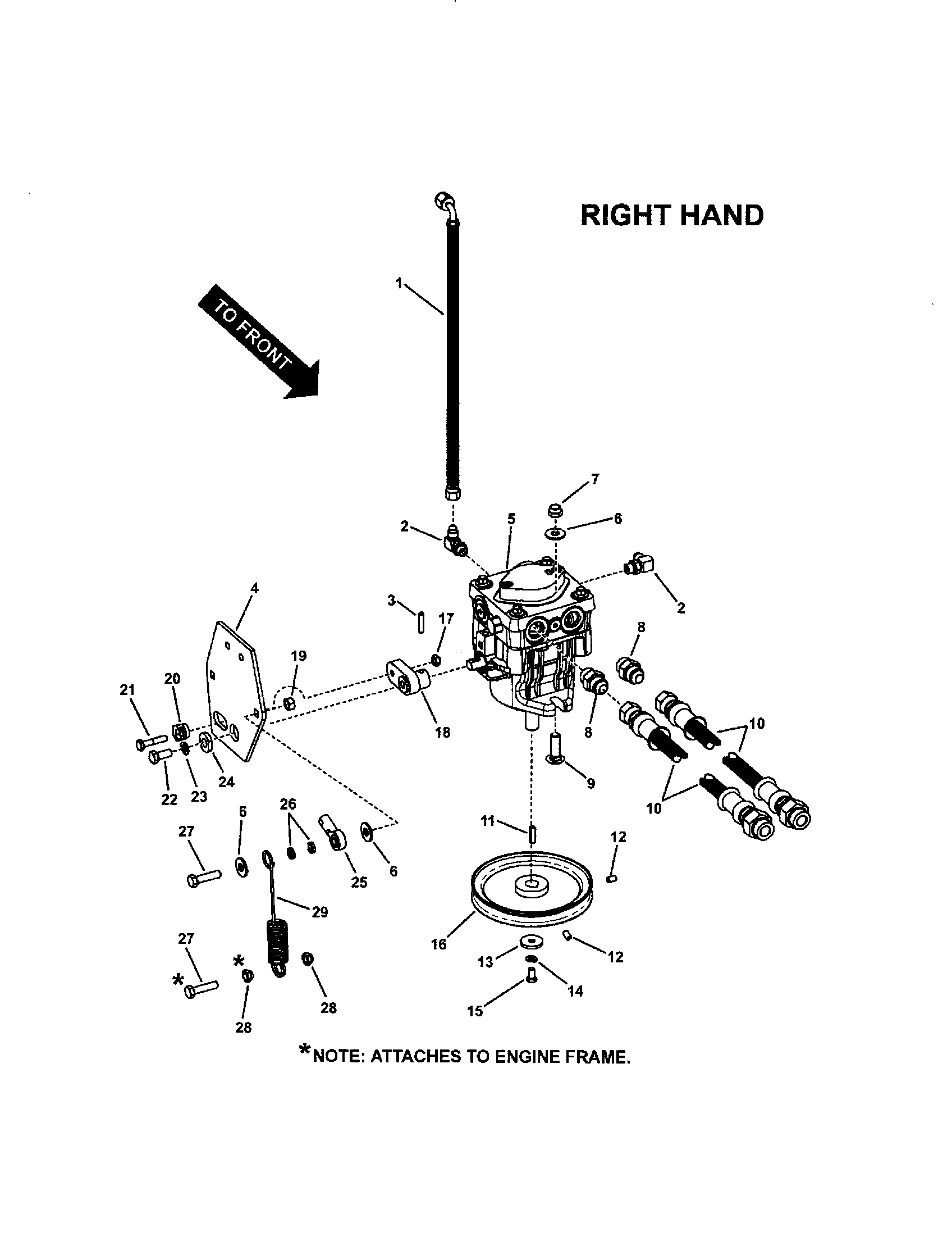 Snapper SPA361-SERIES 3 rh pump diagram