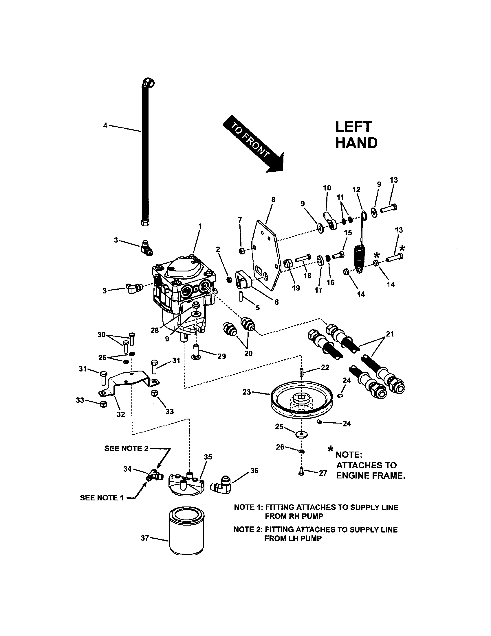 Snapper SPA361-SERIES 3 lh pump diagram