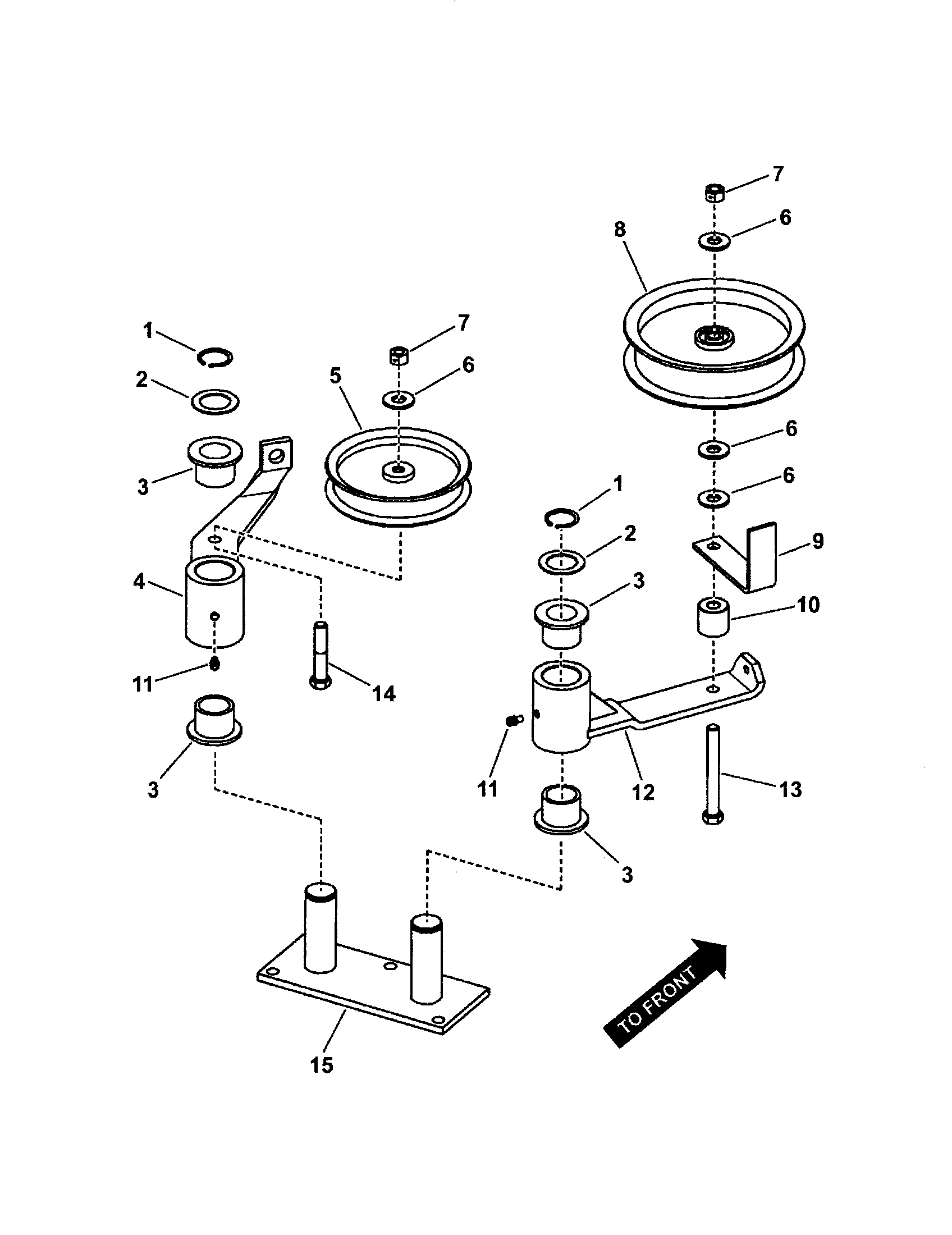 Snapper SPA361-SERIES 3 48"/61" deck idler diagram