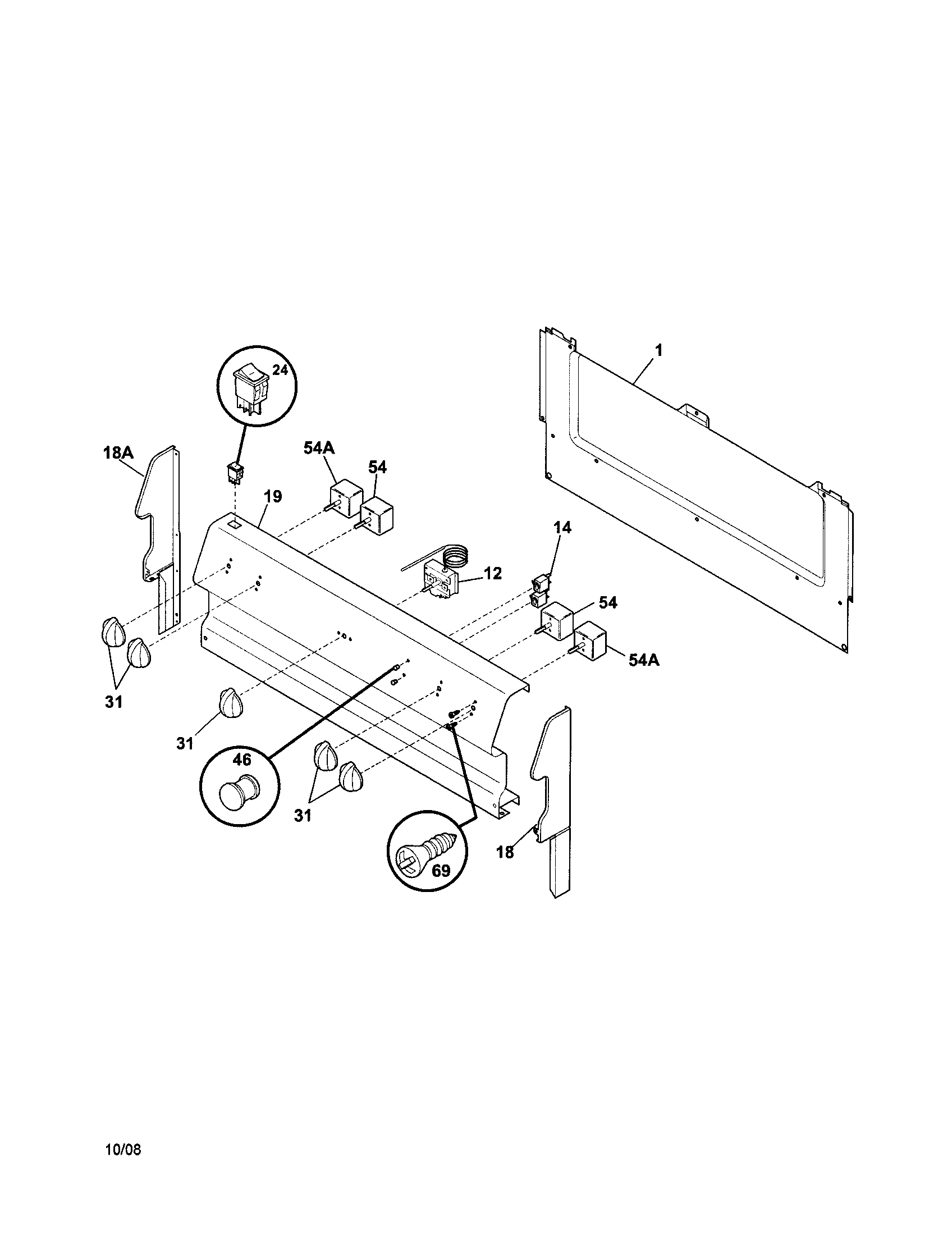 Frigidaire FEF316BQG backguard diagram