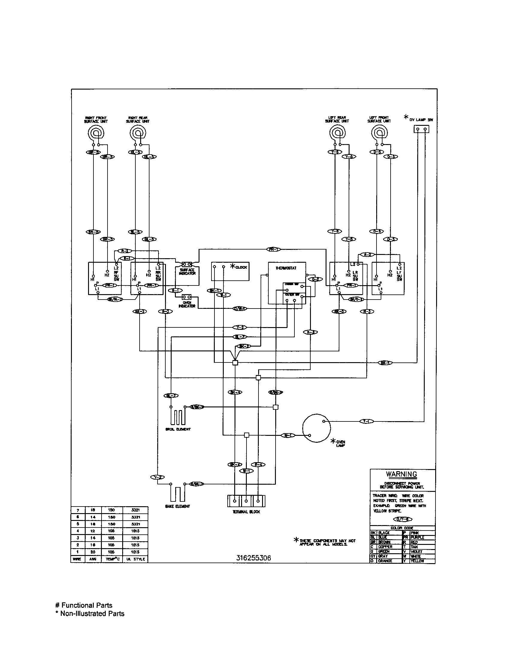 Frigidaire FEF316BQG wiring diagram diagram