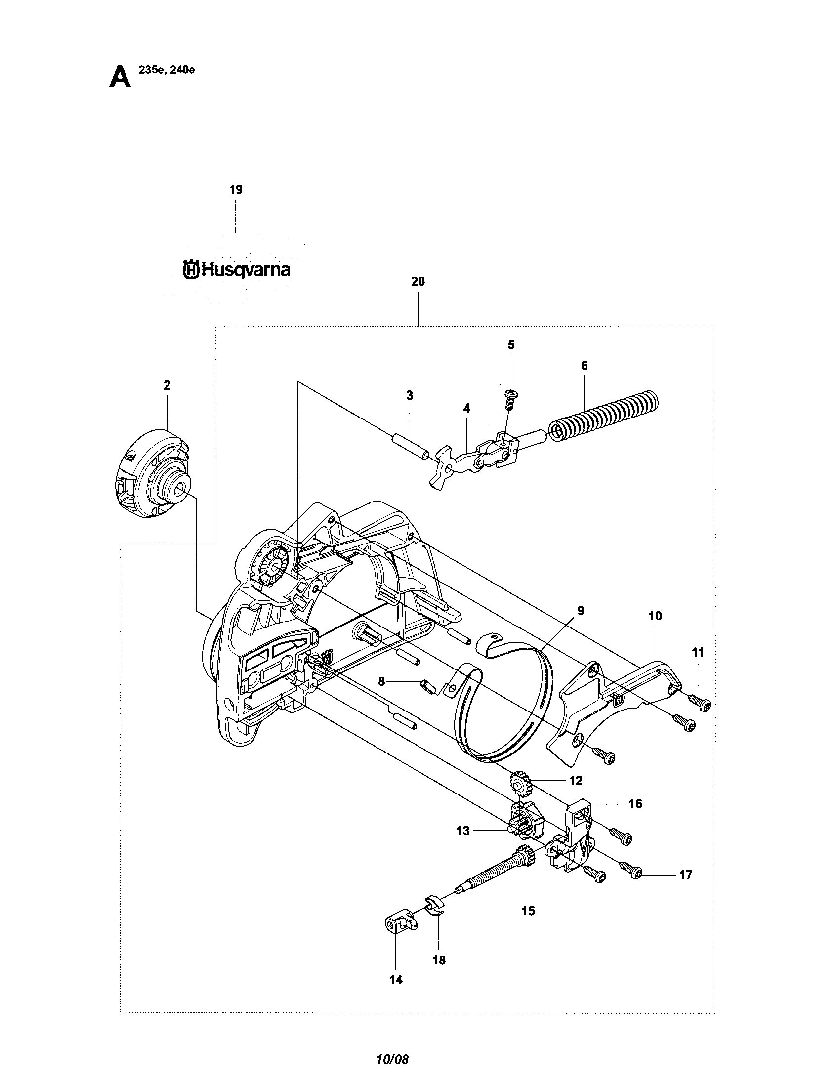 Husqvarna 952802268 chain brake diagram