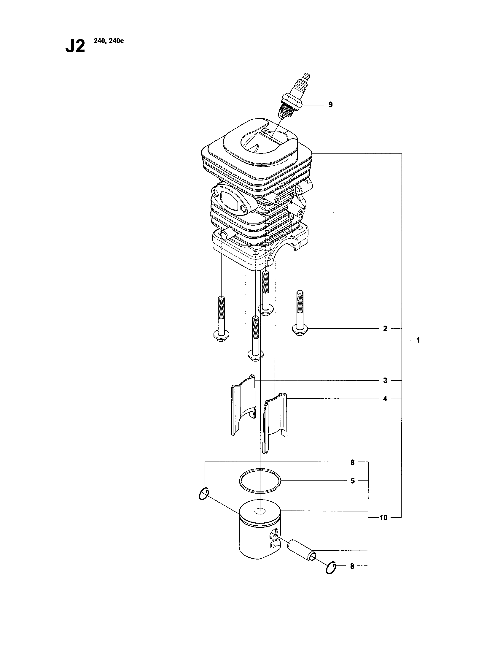 Husqvarna 952802268 cylinder piston diagram