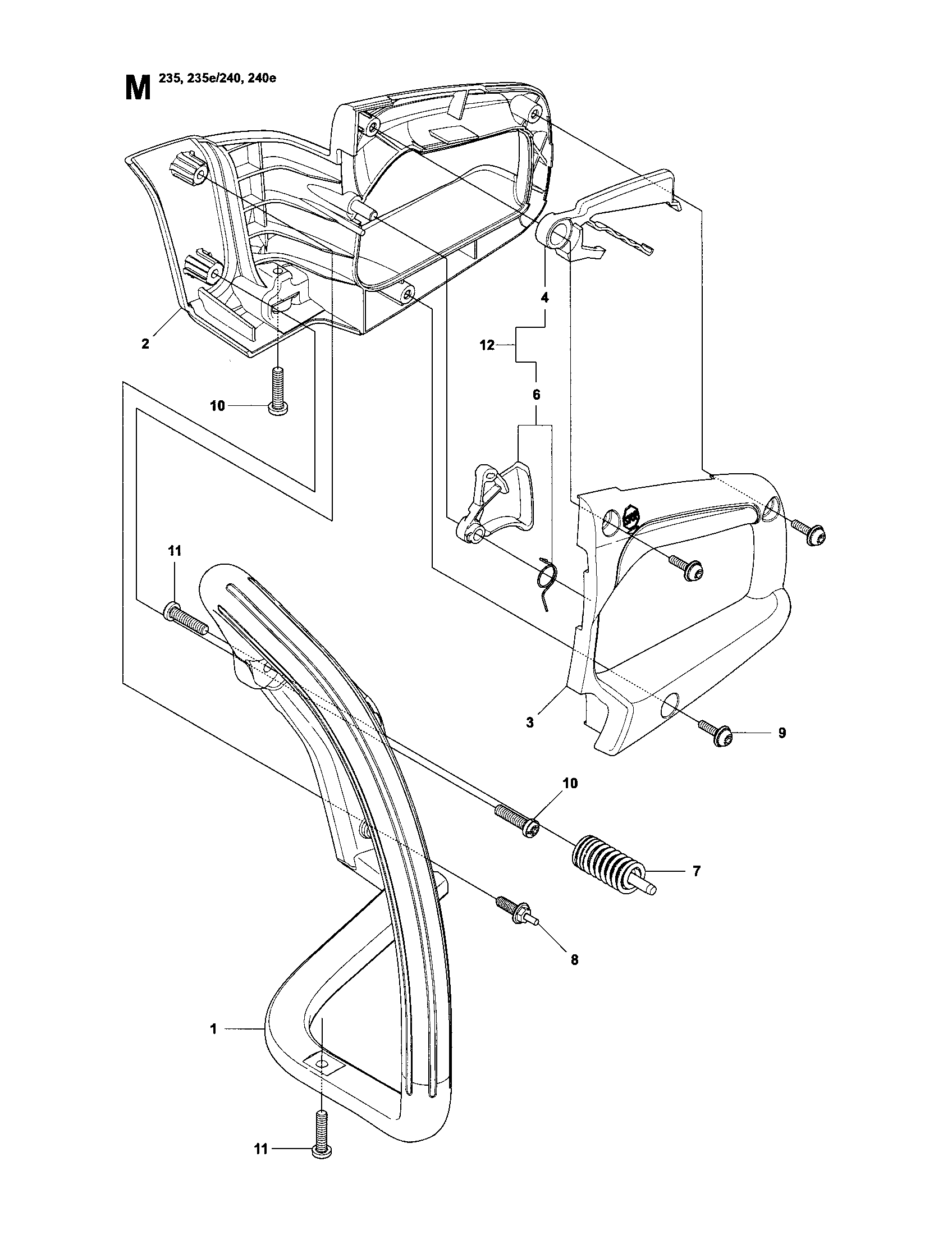 Husqvarna 952802268 handle/controls diagram