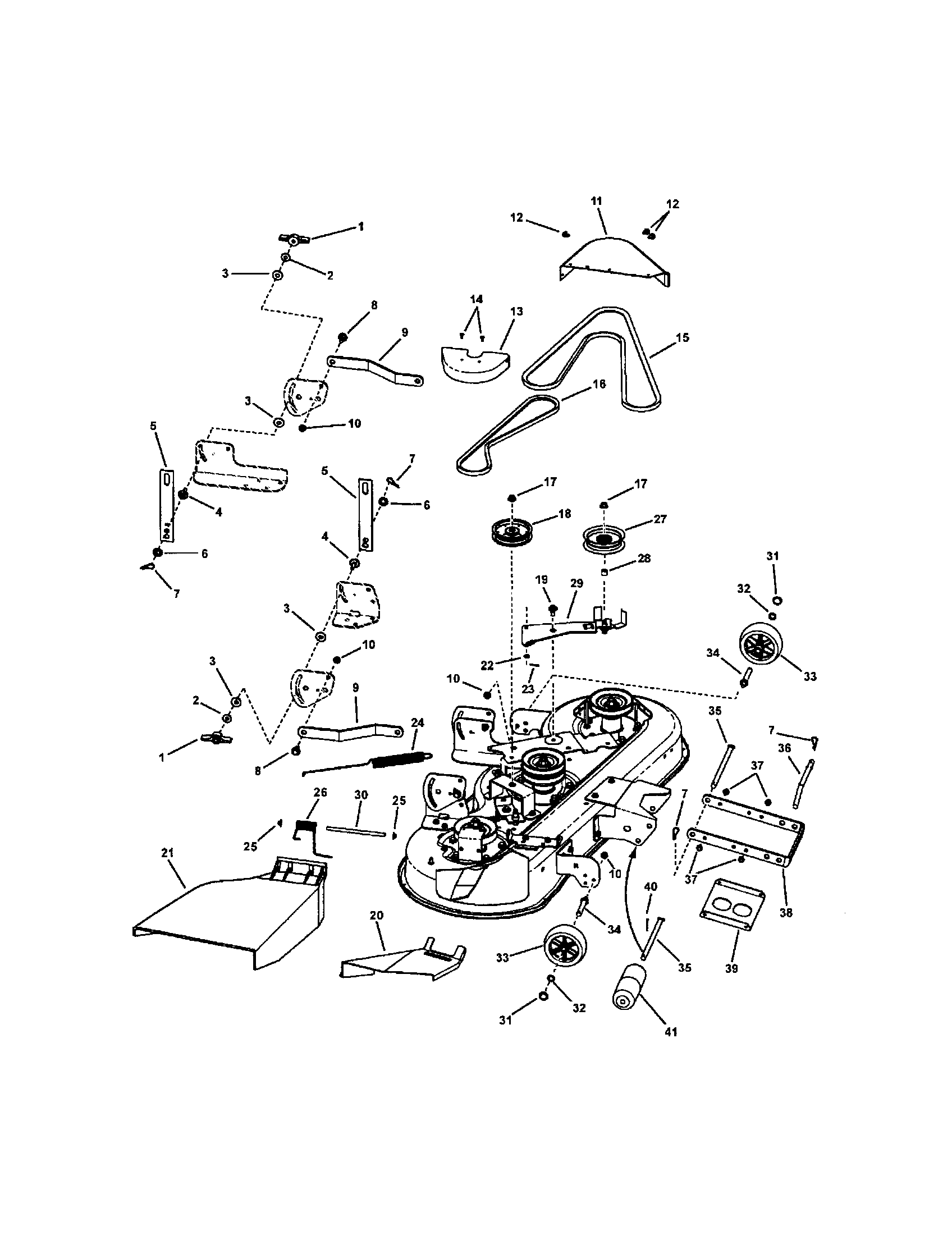 Snapper 7800315 46" mower deck diagram