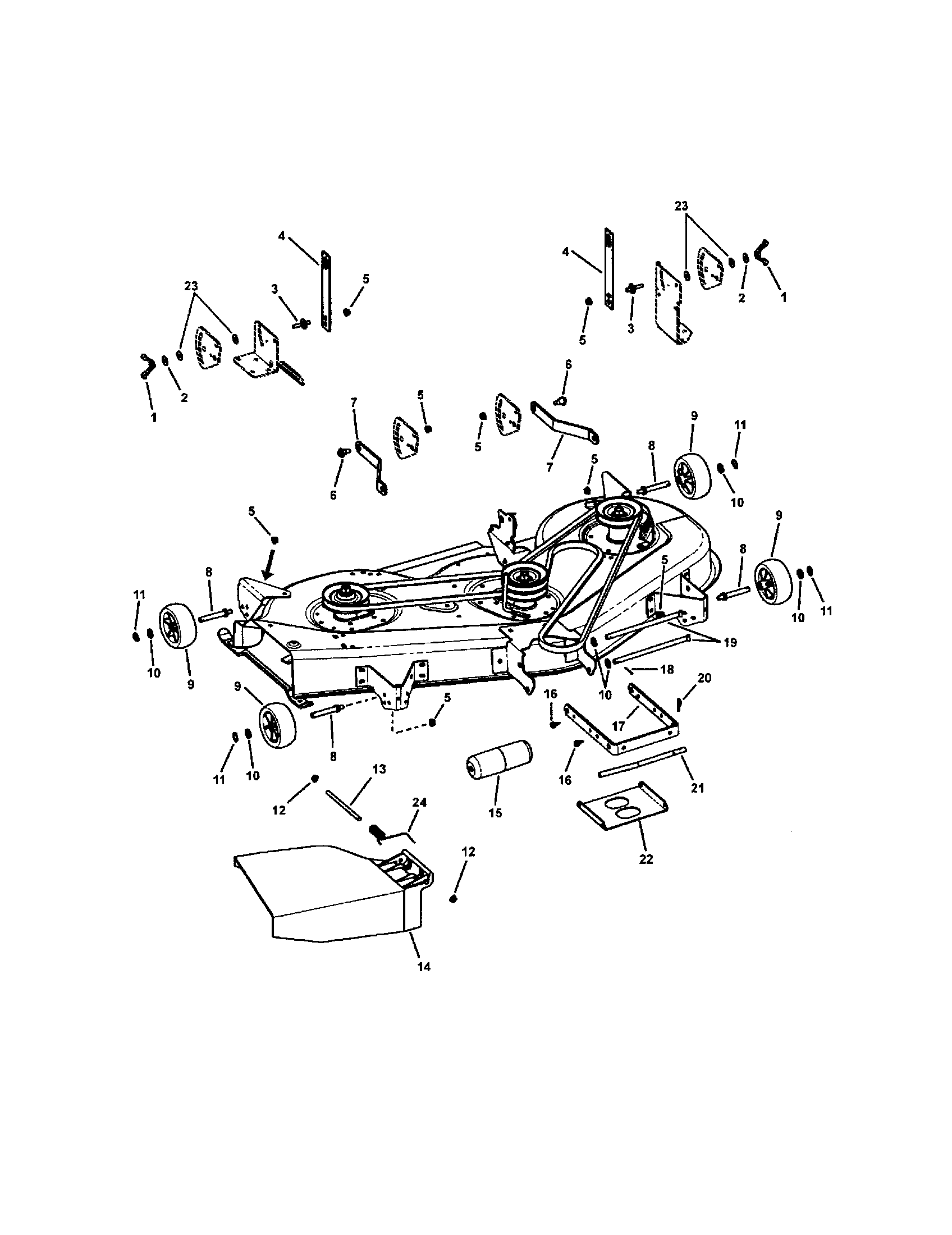 Snapper 7800315 52" deck housing suspension diagram