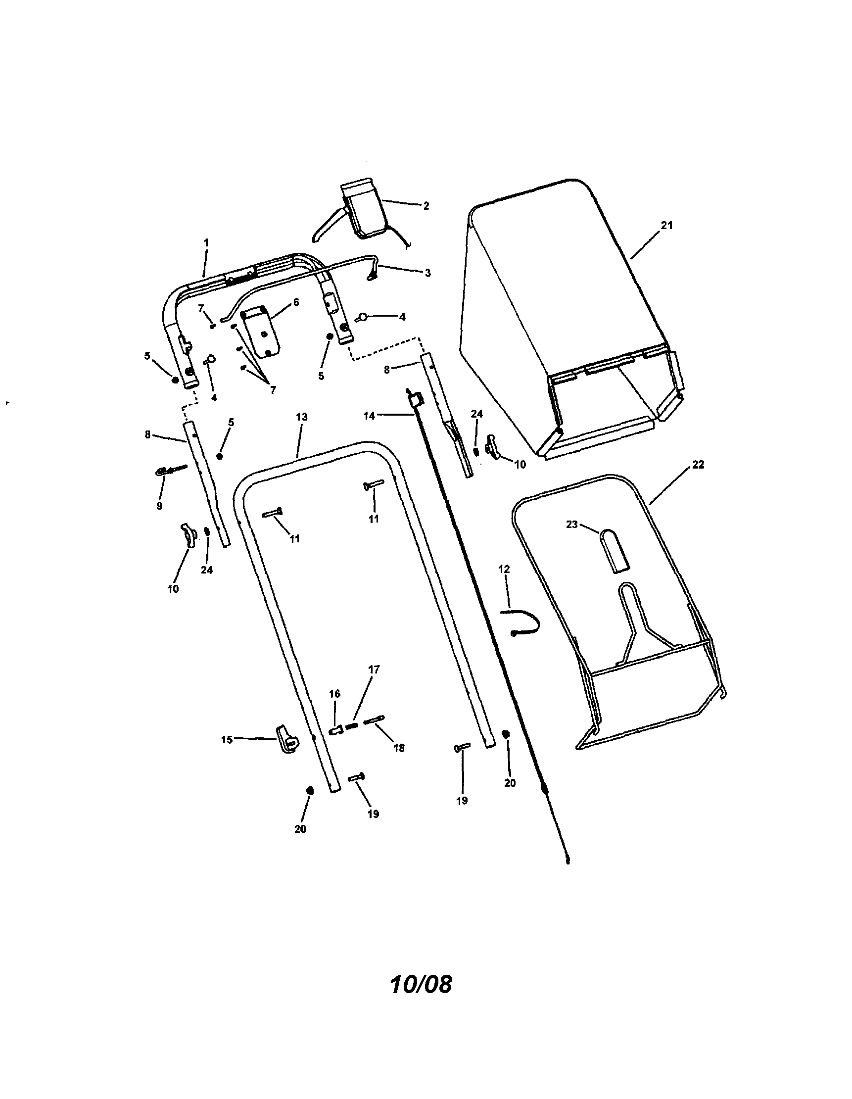 Snapper 7800230 (NSPV22675HW) handles/controls diagram