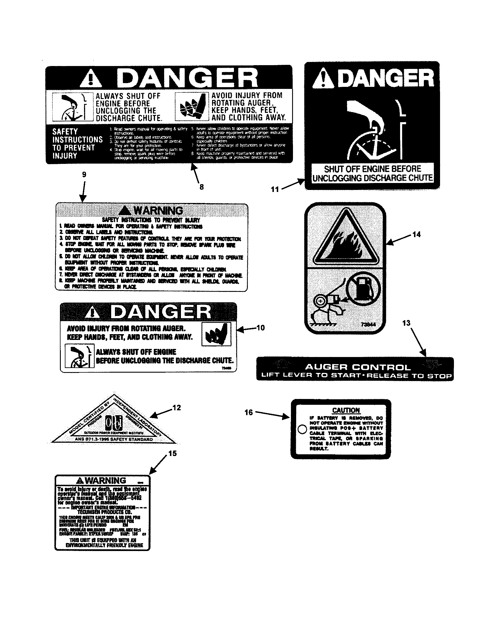 Snapper SX5200R decals (continued) diagram