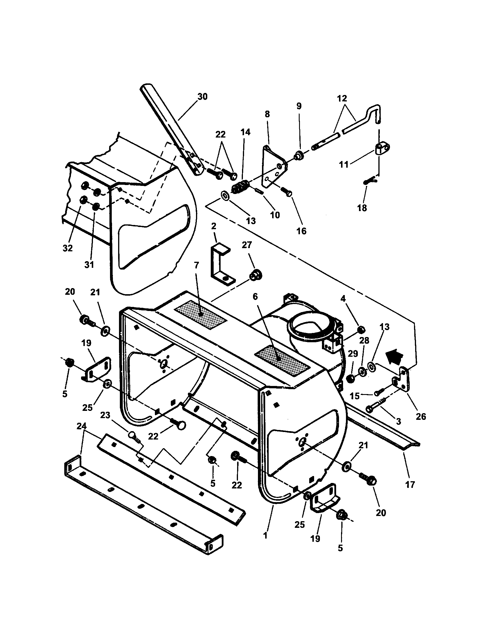 Snapper E10305E collector housing diagram