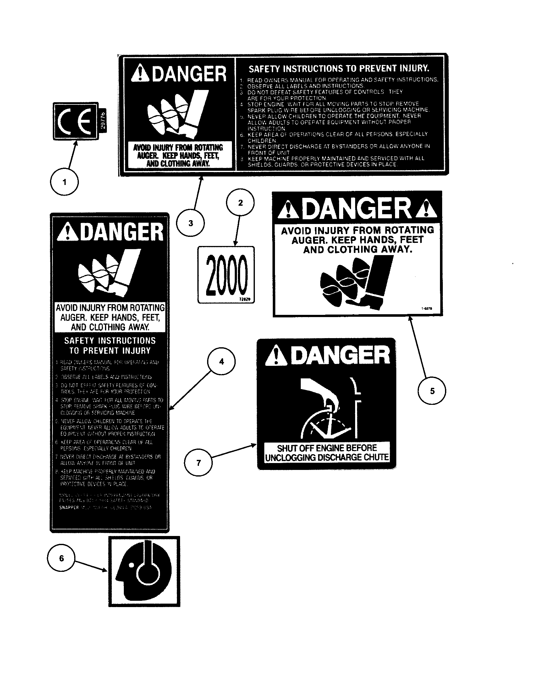 Snapper E10305E decals diagram