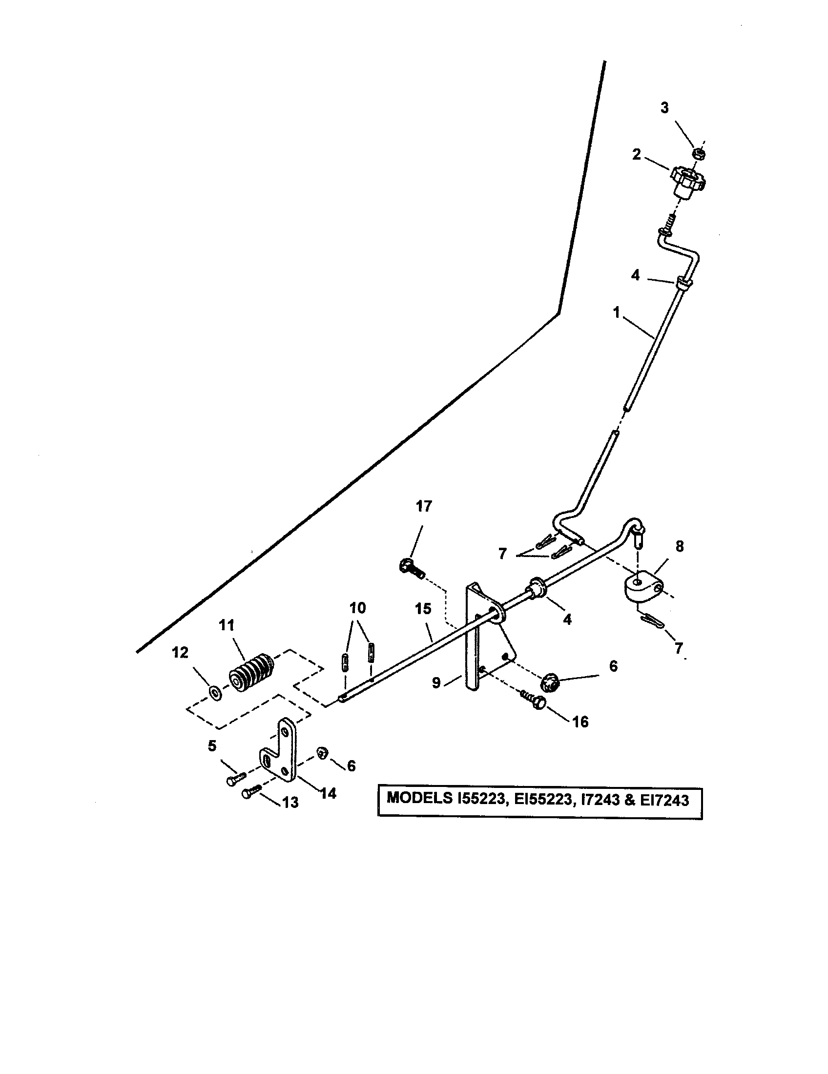 Snapper I6223 chute crank control diagram