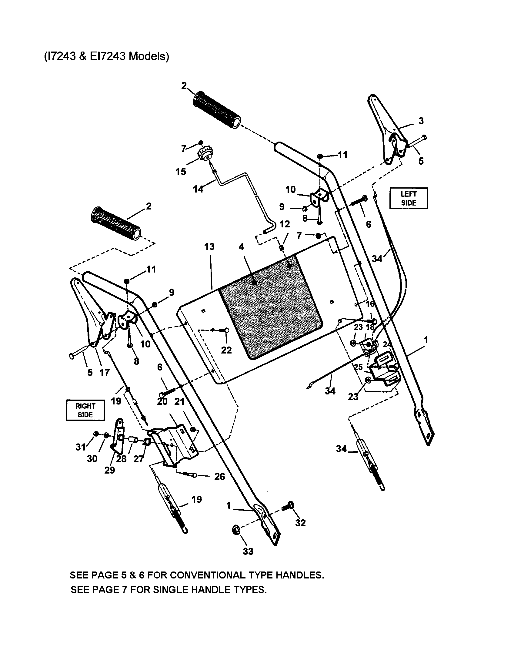 Snapper I6223 handles/controls (single handle) diagram