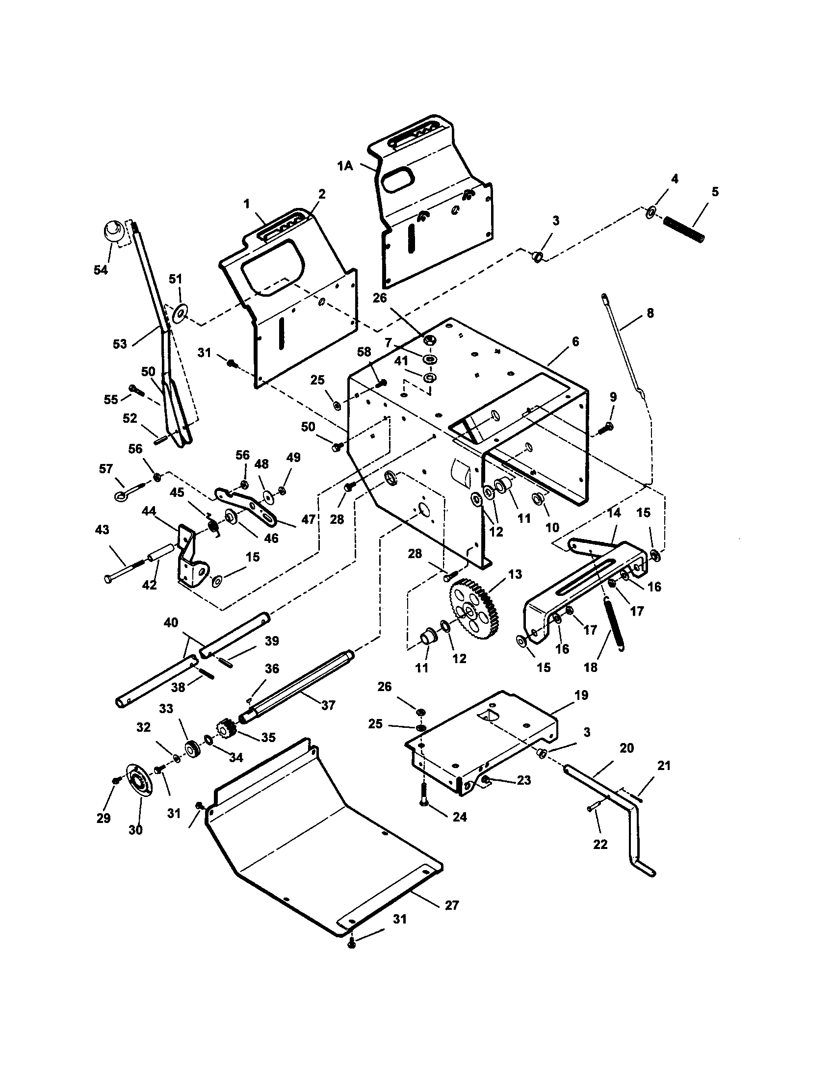 Snapper I6223 frame, traction drive diagram