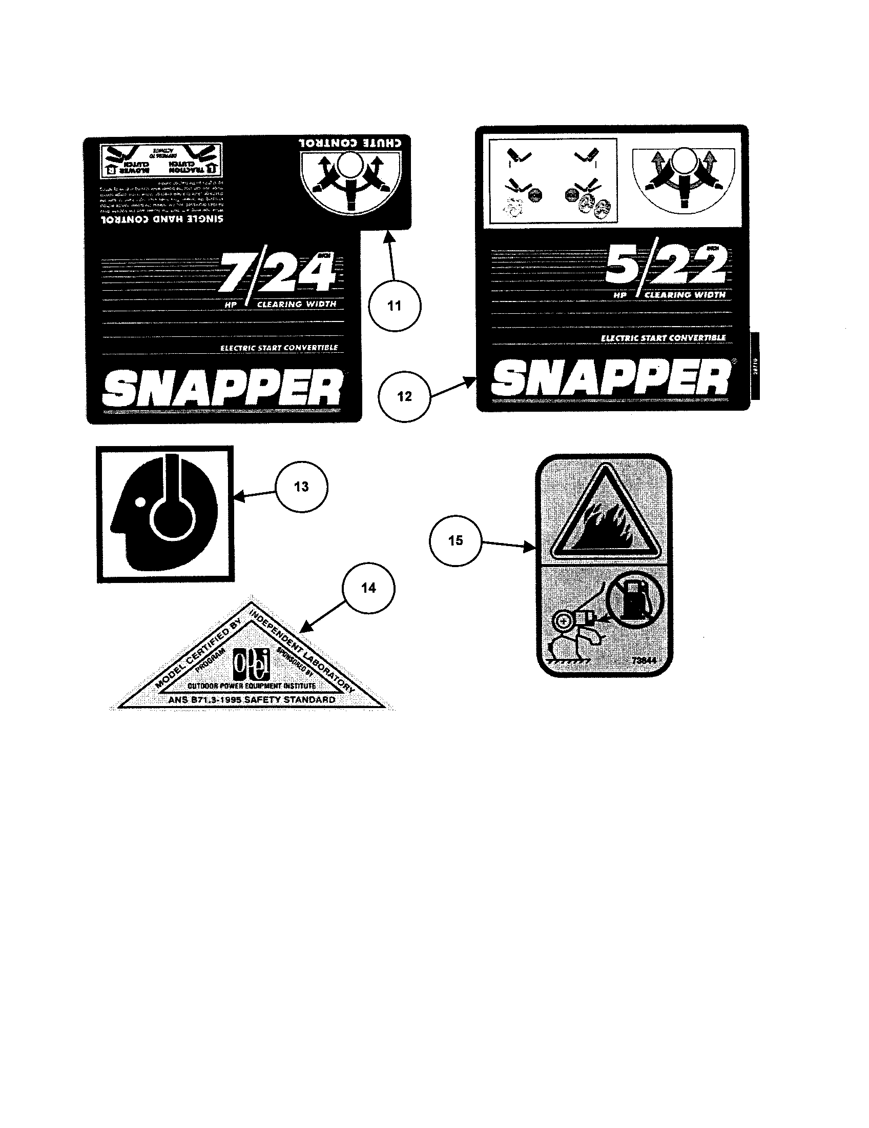 Snapper I6223 decals (continued) diagram