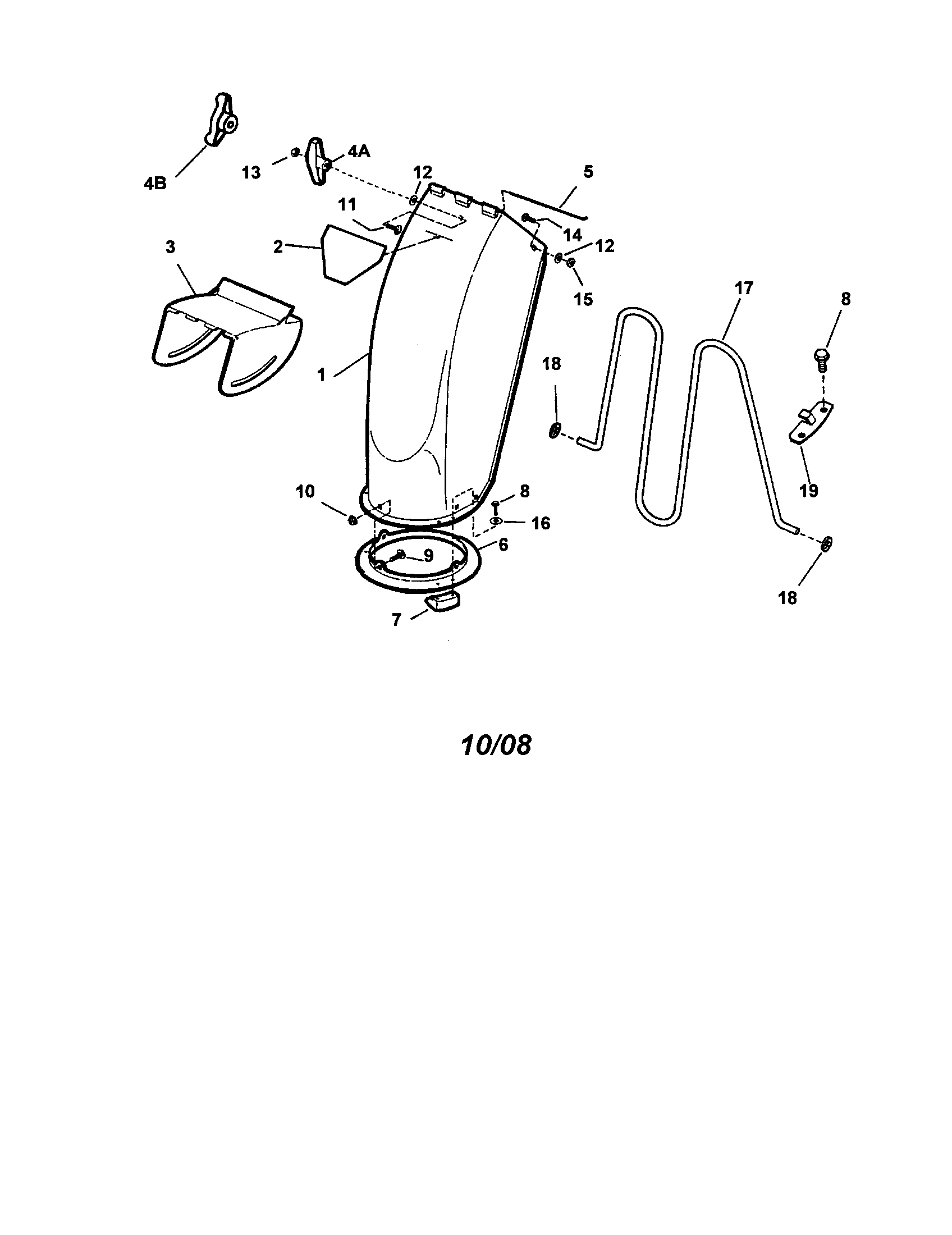 Snapper EI55224 discharge chute diagram