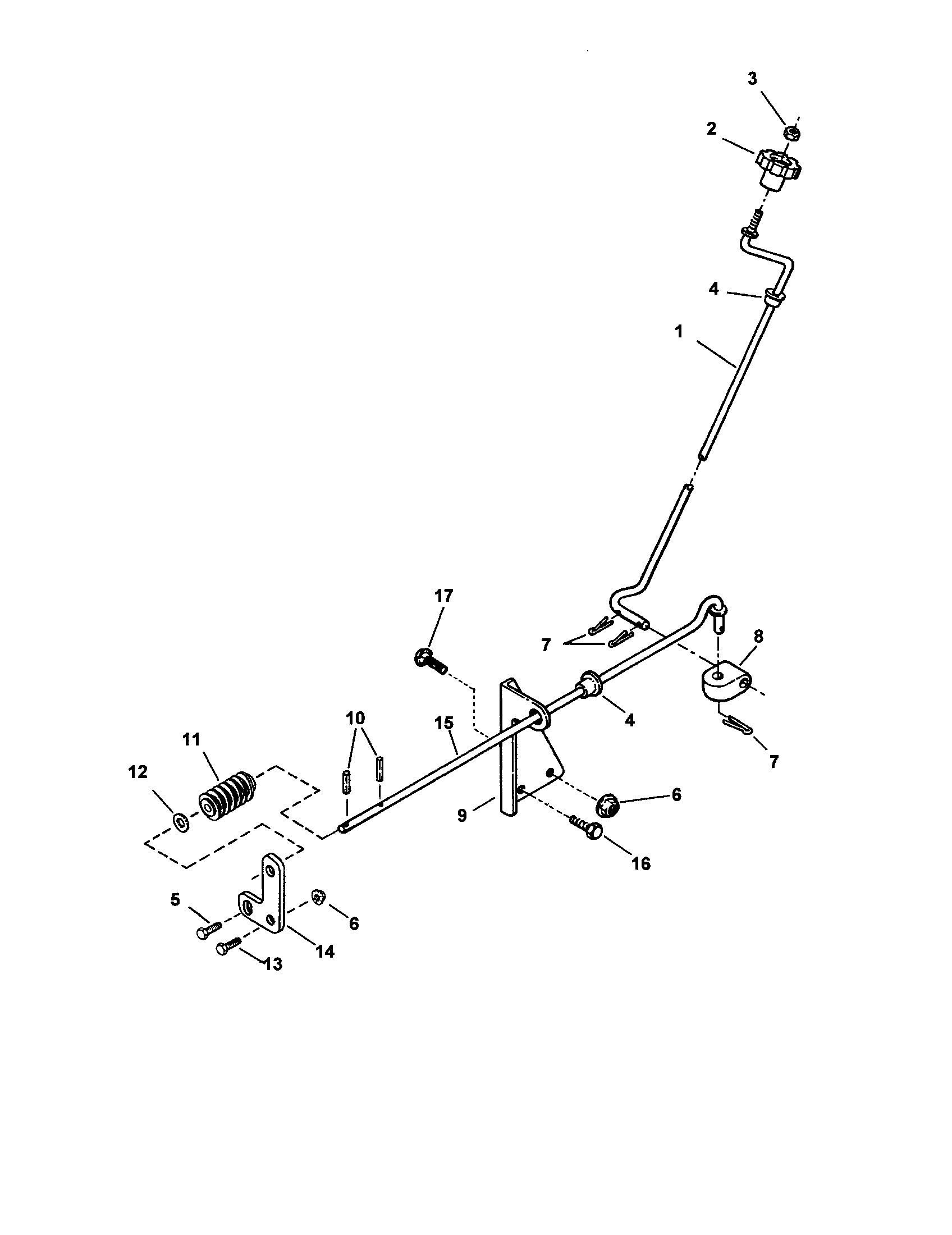 Snapper EI55224 chute crank control diagram