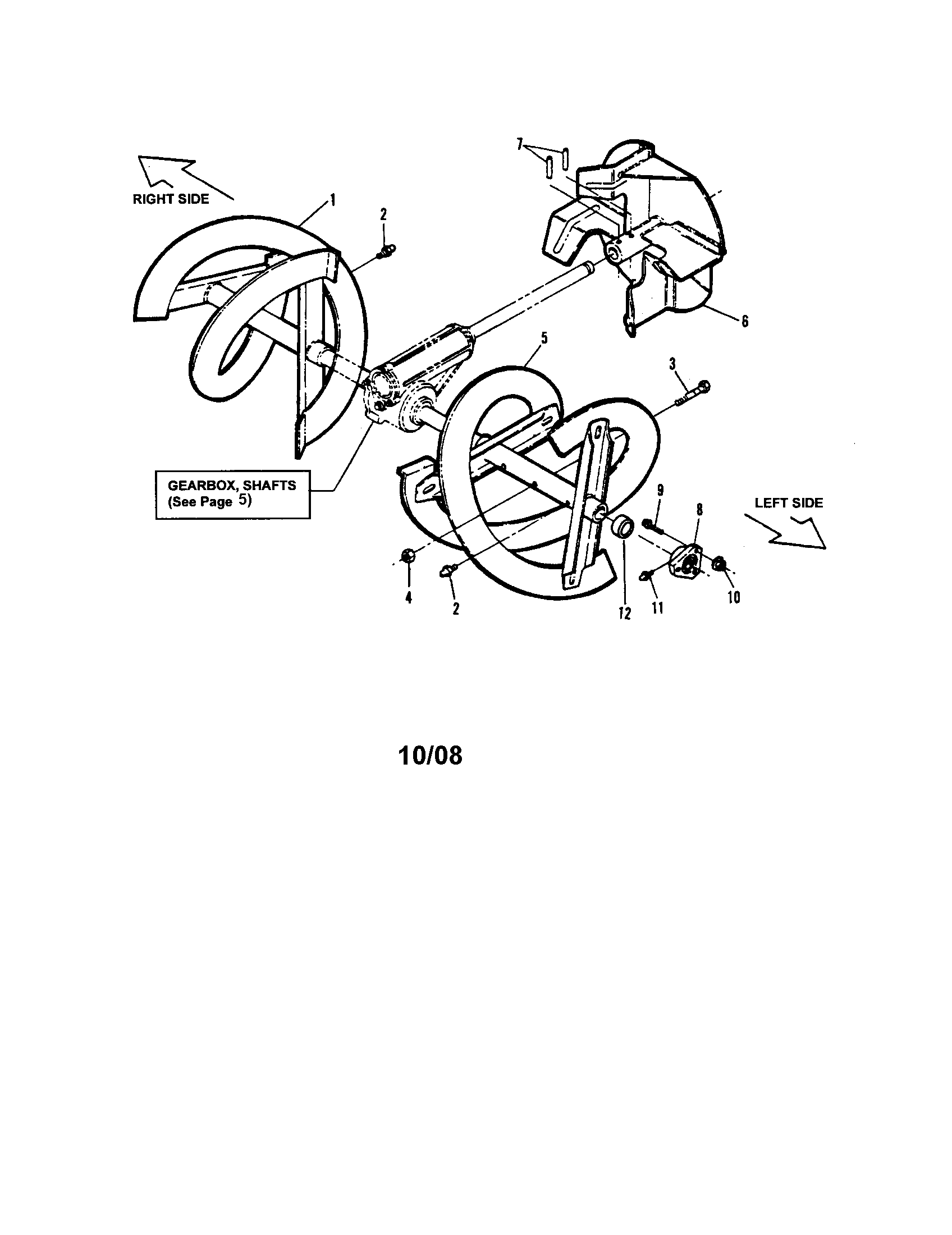 Snapper 9266E augers/impeller diagram