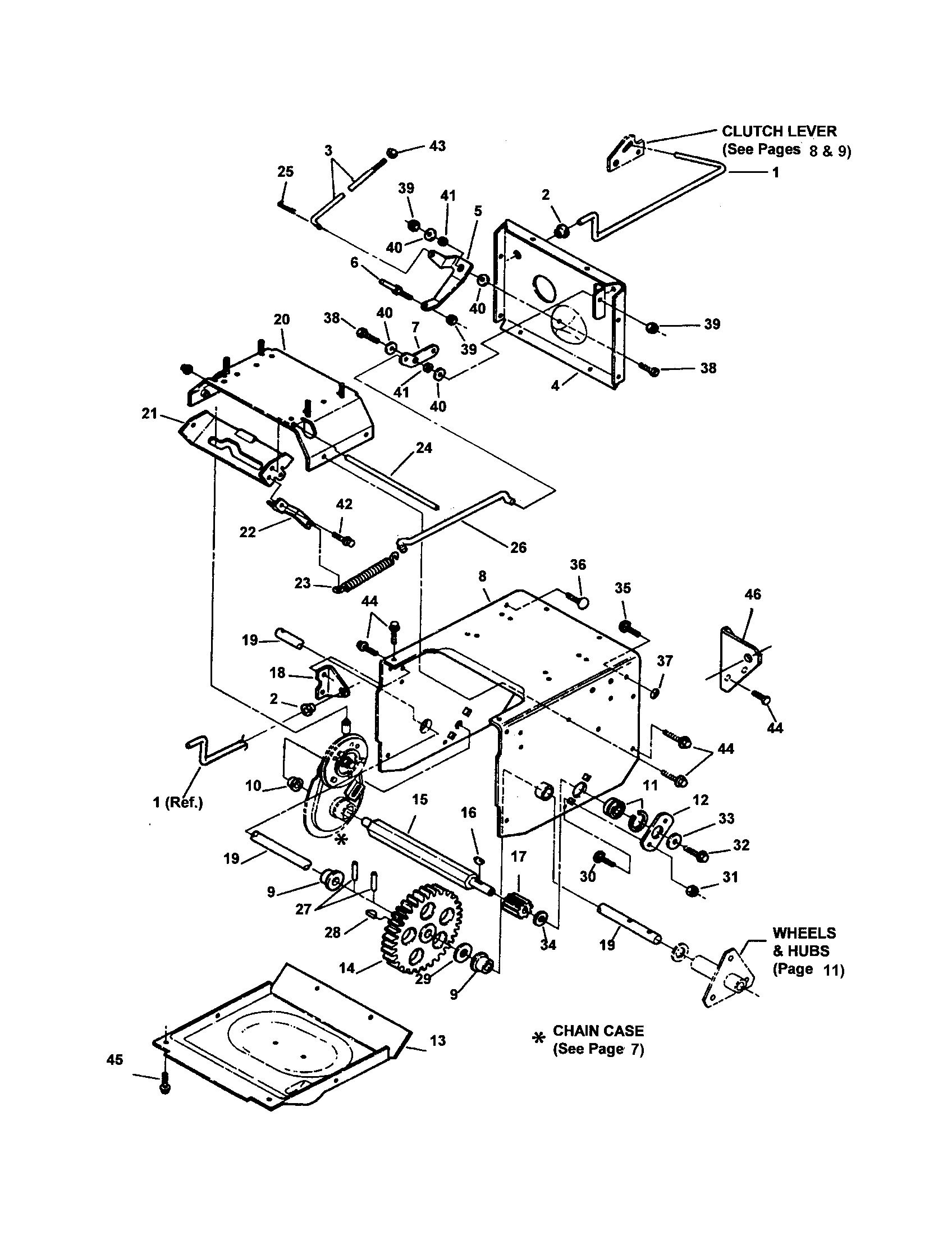 Snapper 9266E frame/traction drive diagram