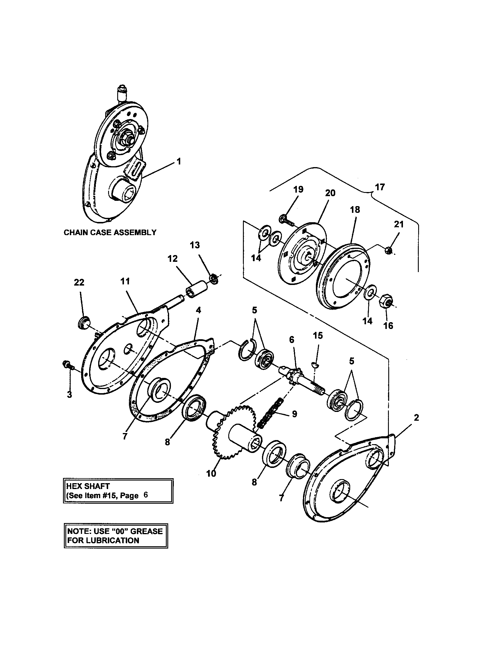 Snapper 9266E chain case (traction drive) diagram