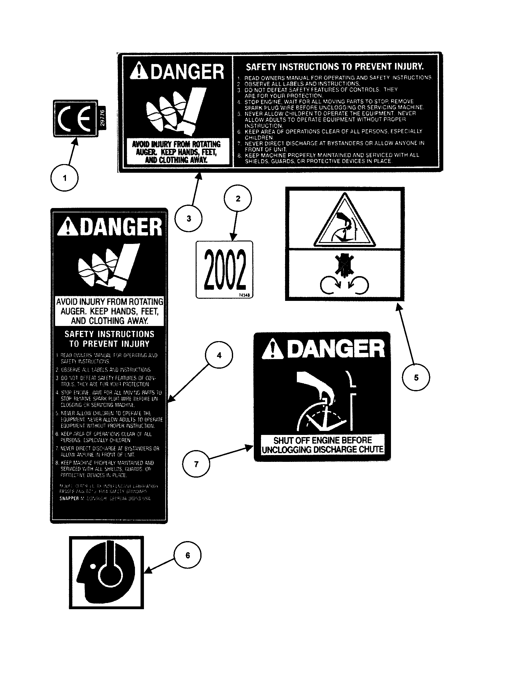 Snapper 9266E decals diagram