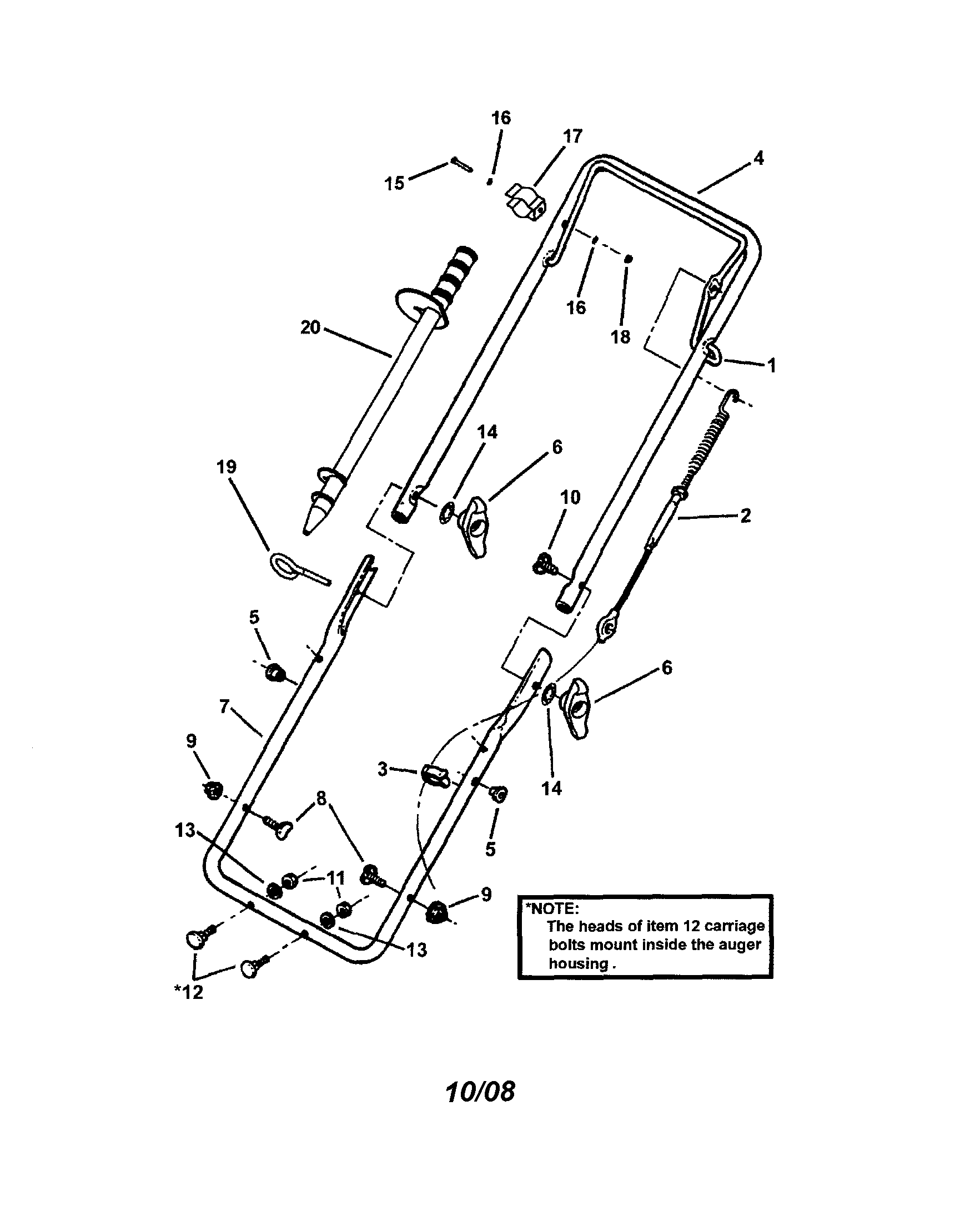 Snapper LE3190R (84363) handles/auger control diagram