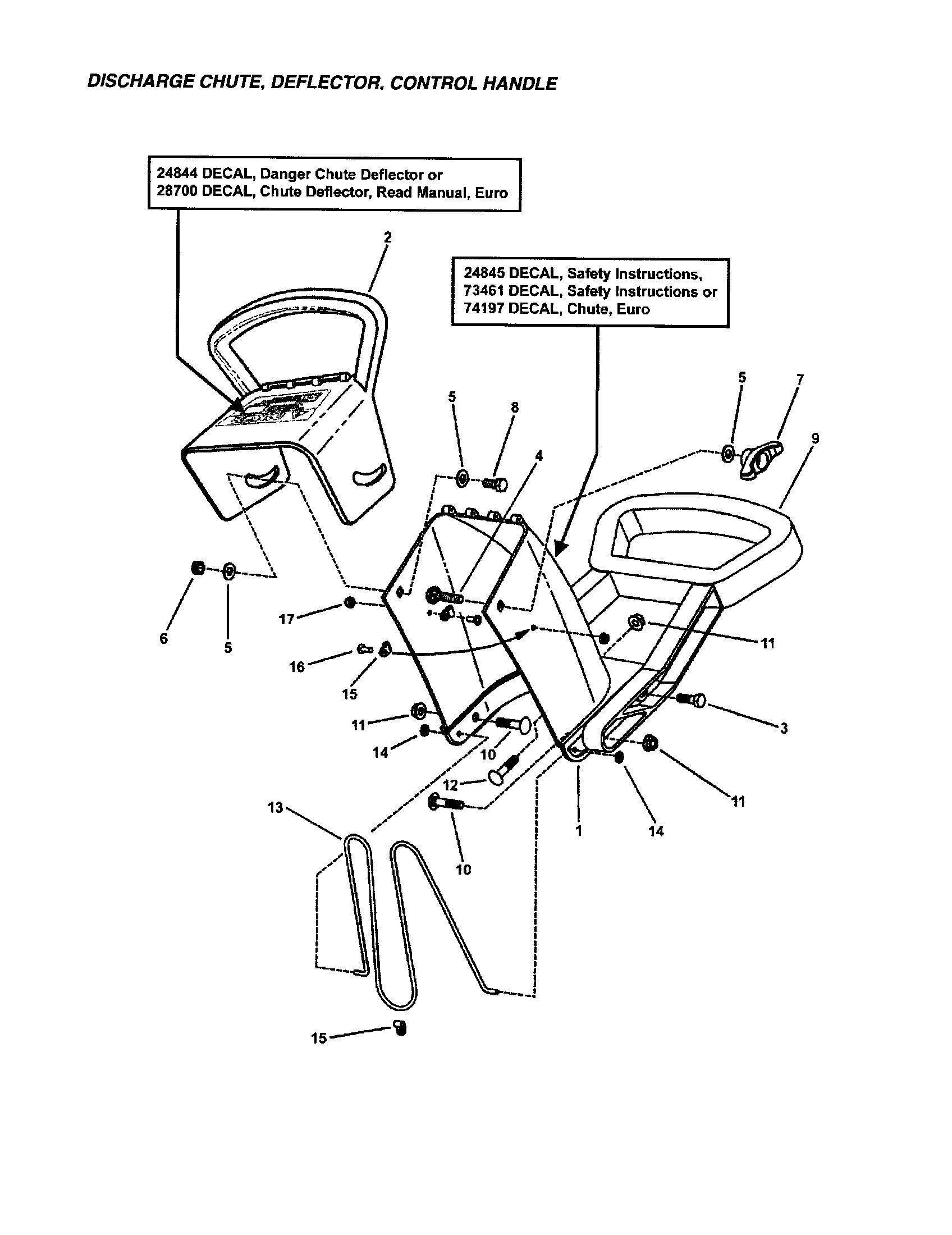 Snapper LE3190R (84363) discharge chute/deflector diagram