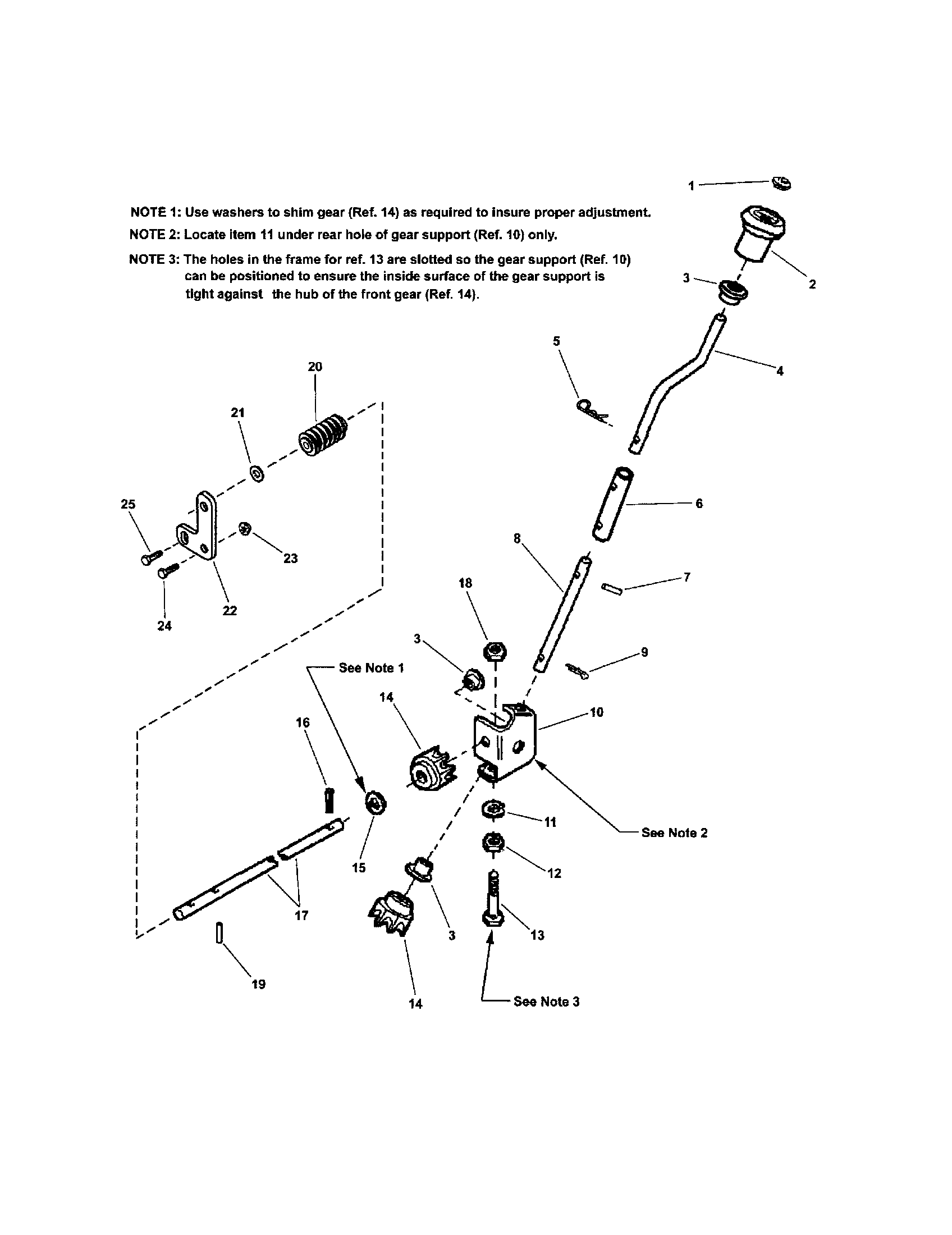 Snapper I75225 chute crank control diagram