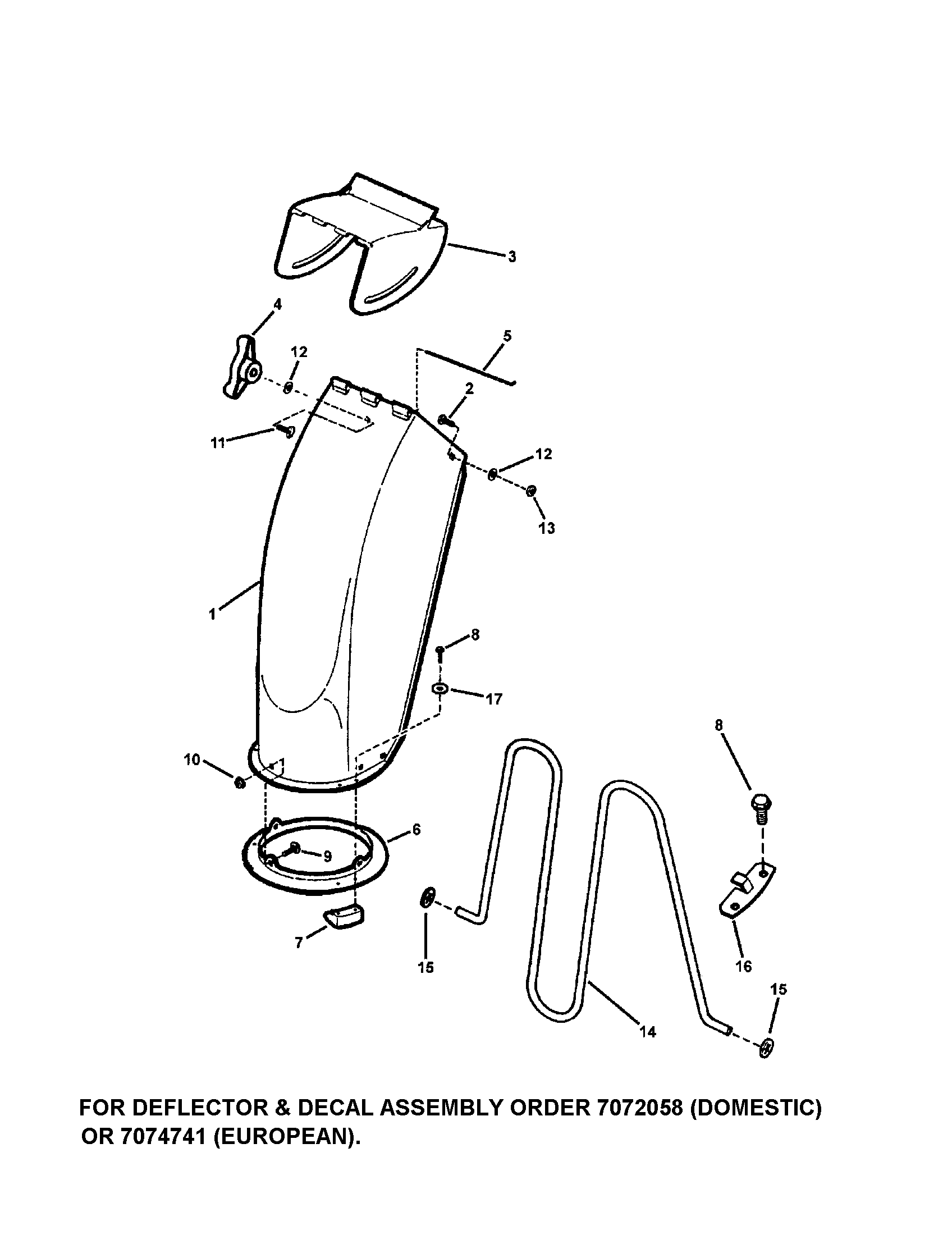 Snapper I75225 discharge chute diagram