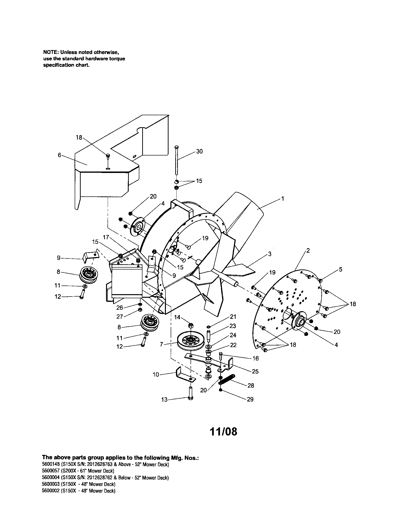 Snapper 5600004 blower diagram
