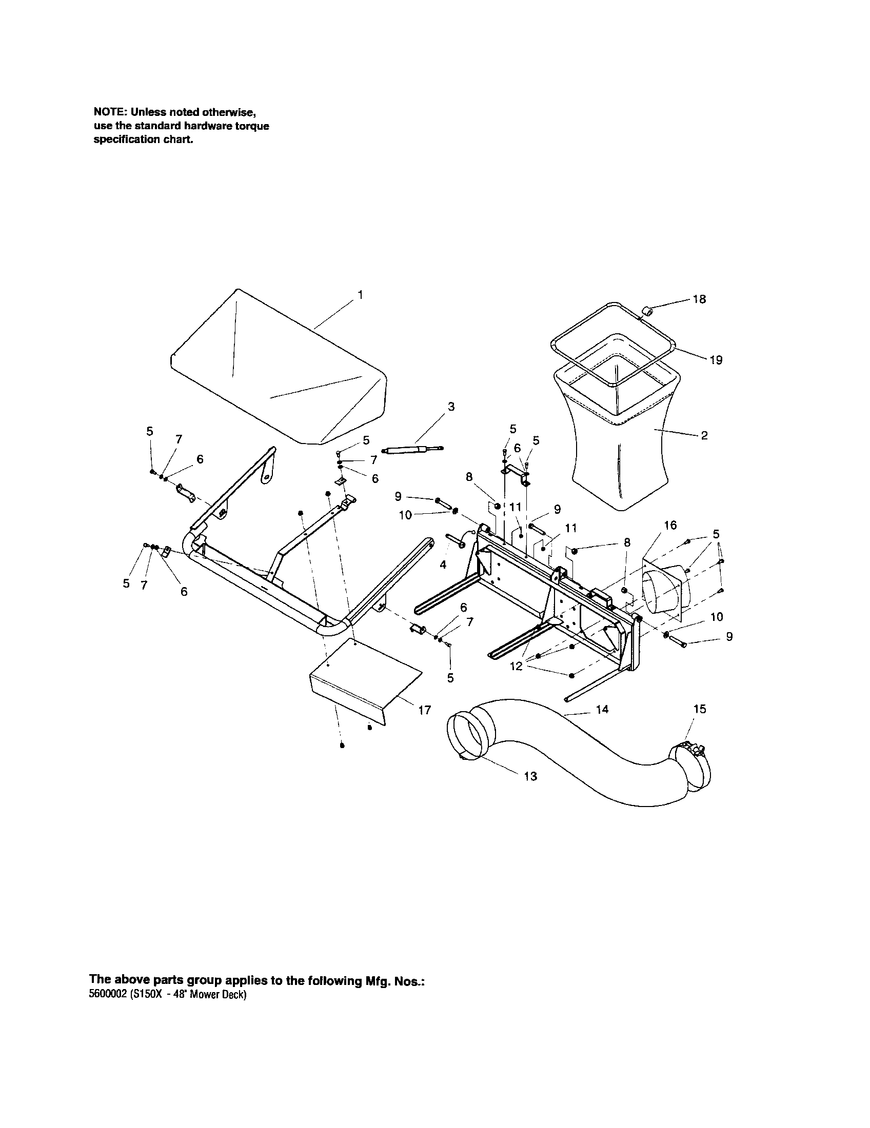 Snapper 5600004 2-bag catcher/cover diagram