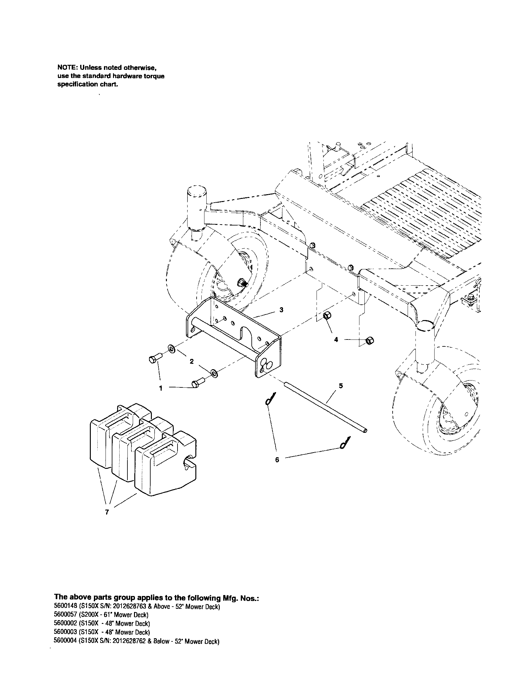 Snapper 5600004 weight mount diagram