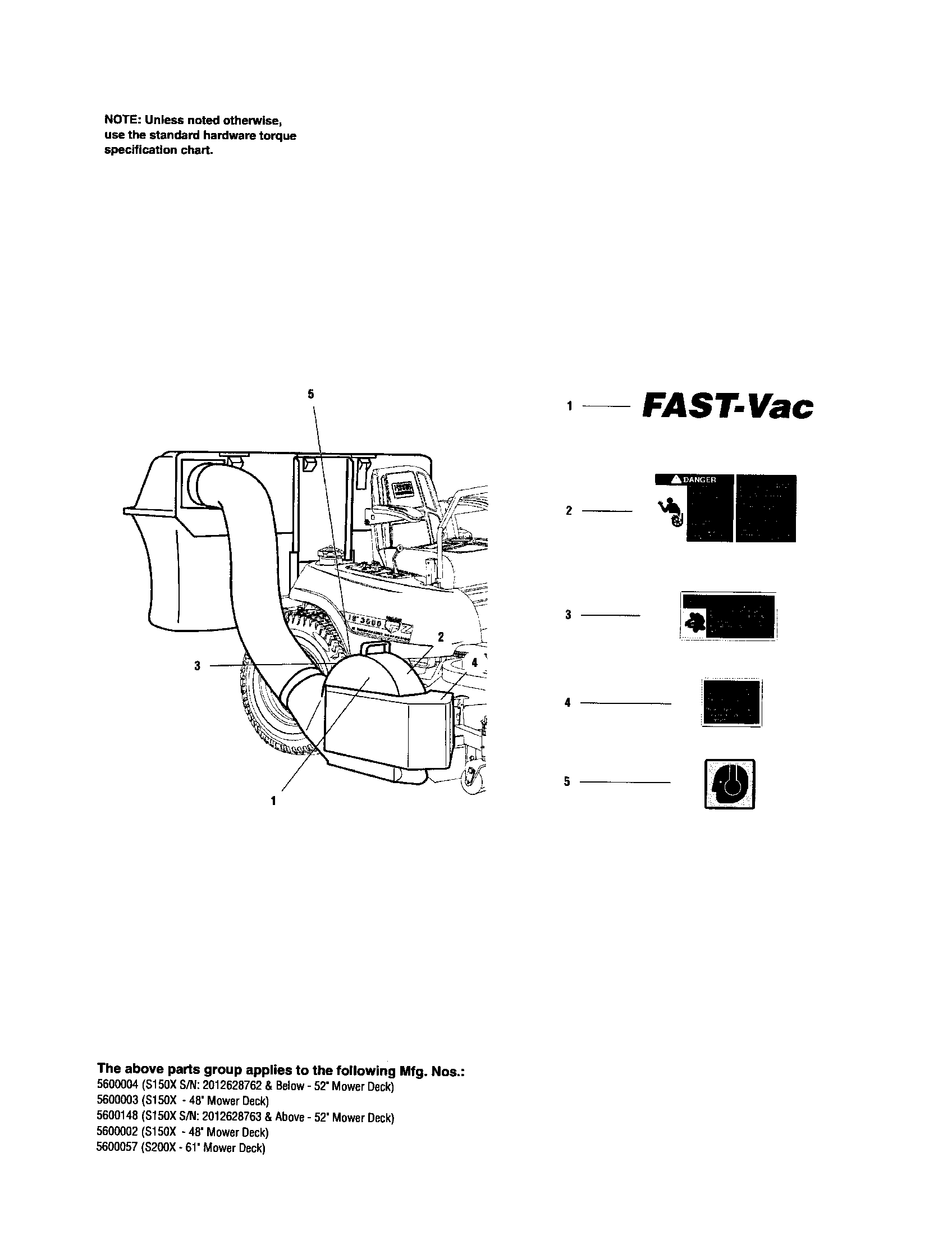 Snapper 5600004 decals-brand/safety & info diagram