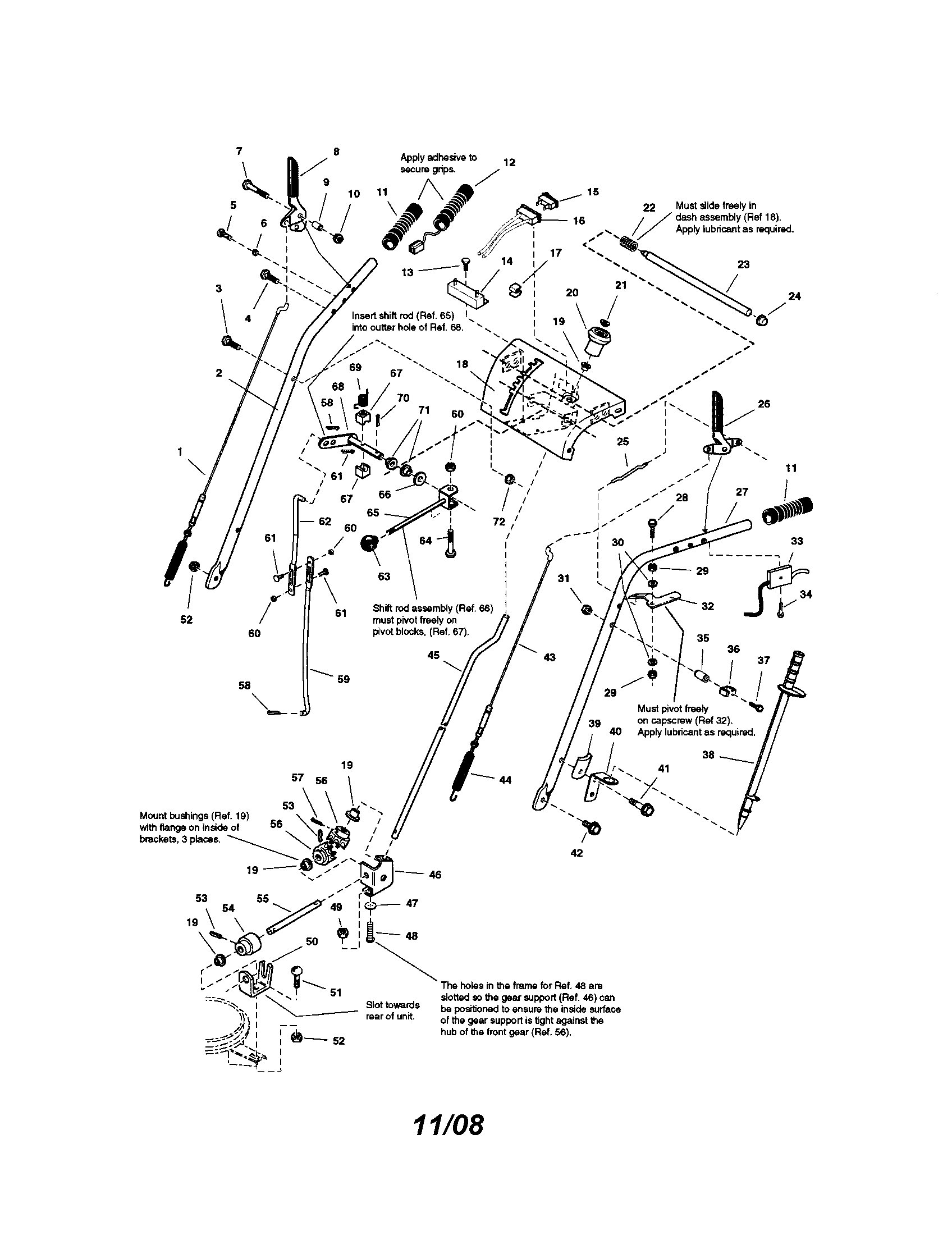Snapper 1694854 handles/controls diagram