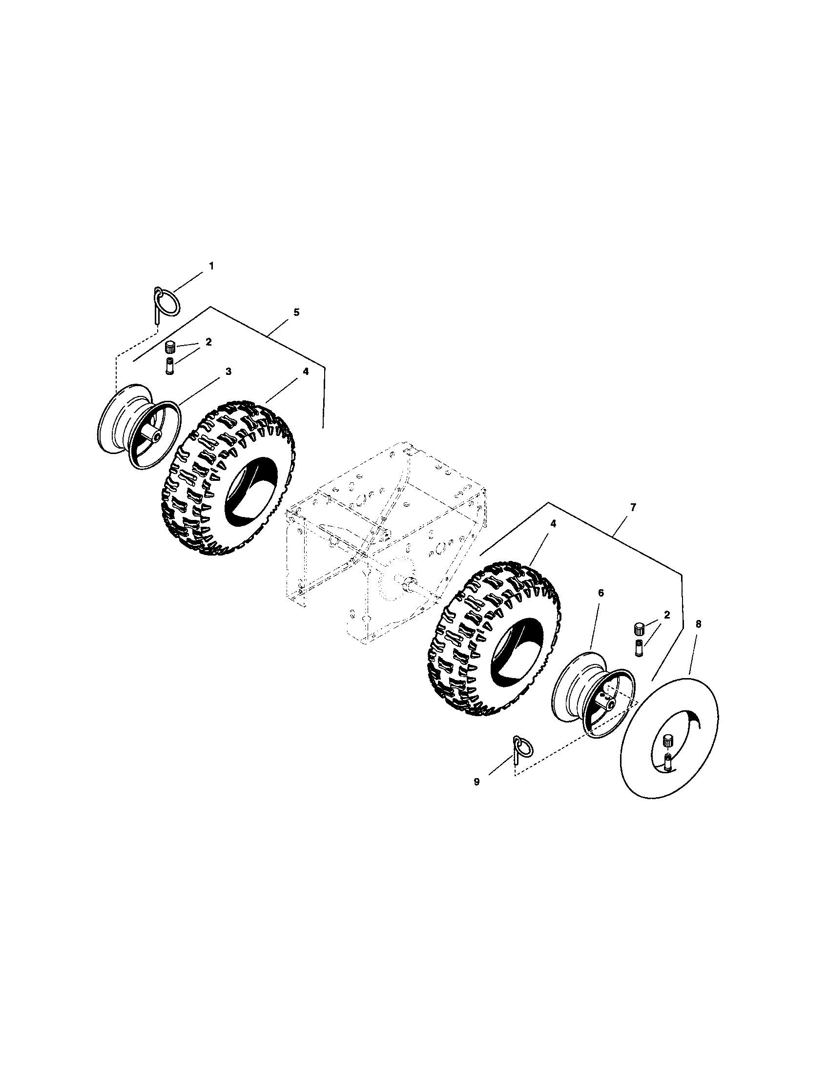 Snapper 1694854 wheels/tires diagram