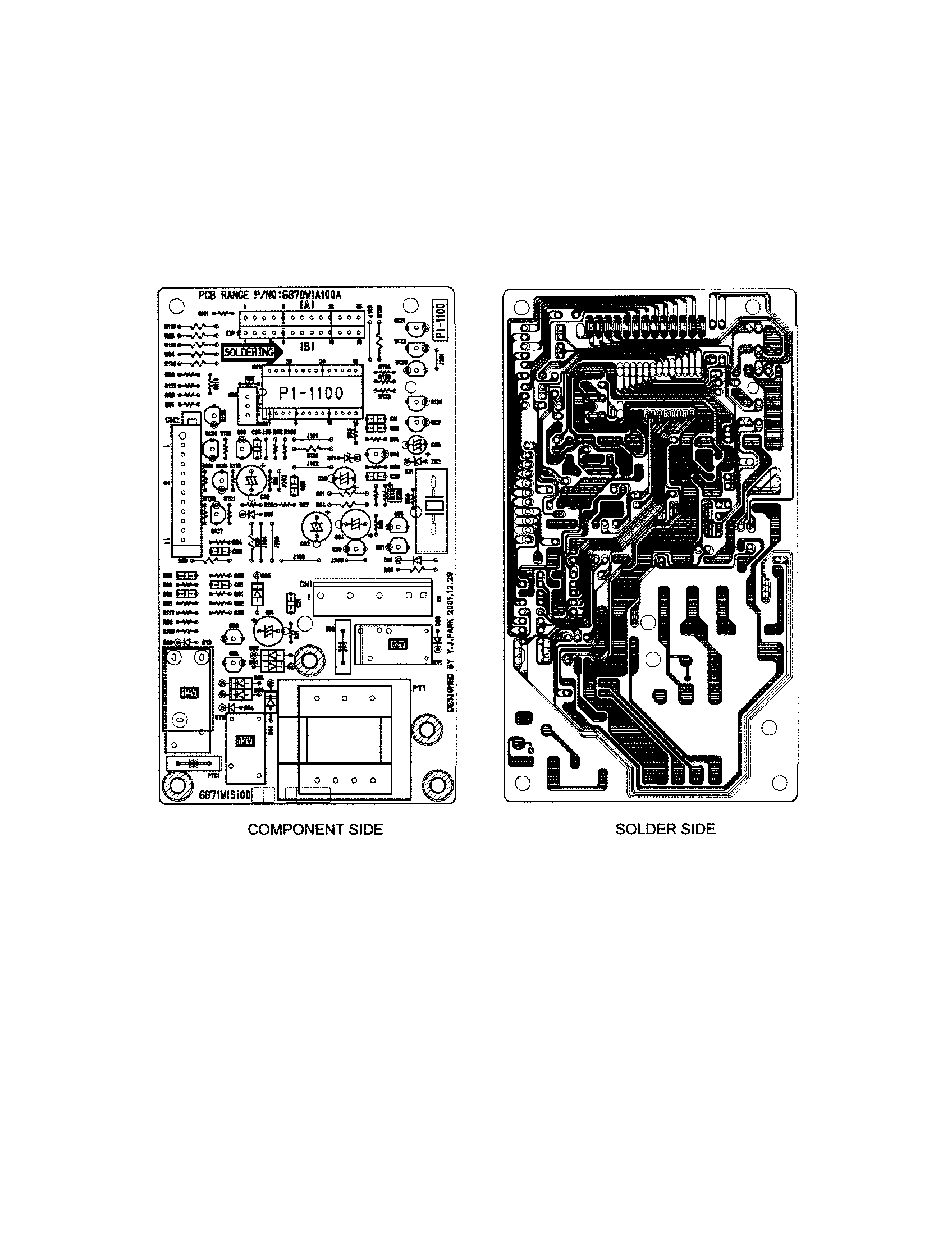 Kenmore 72162229300 power & control circuit board diagram
